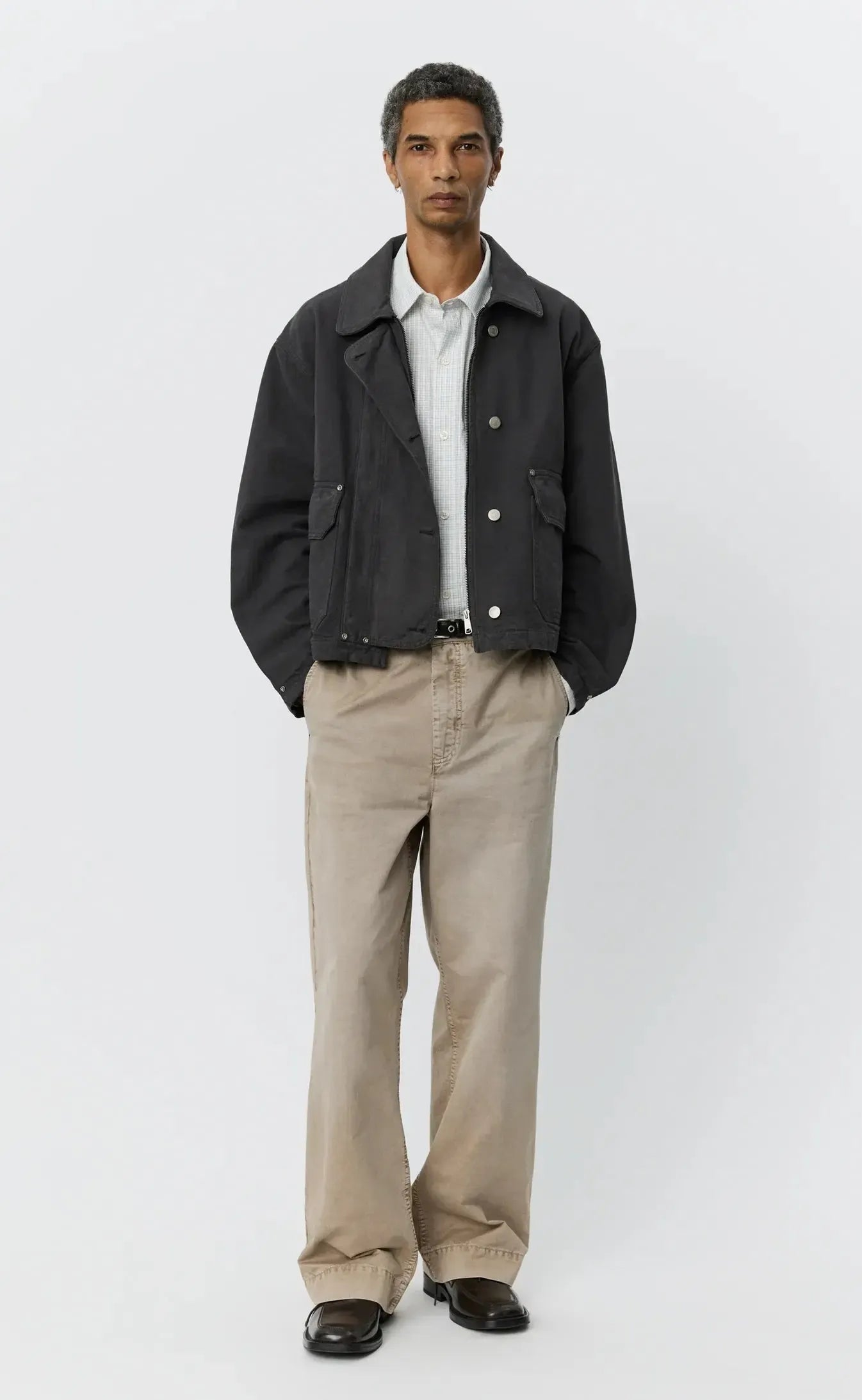 Courier Jacket - Washed Grey Canvas-mfpen-W2 Store