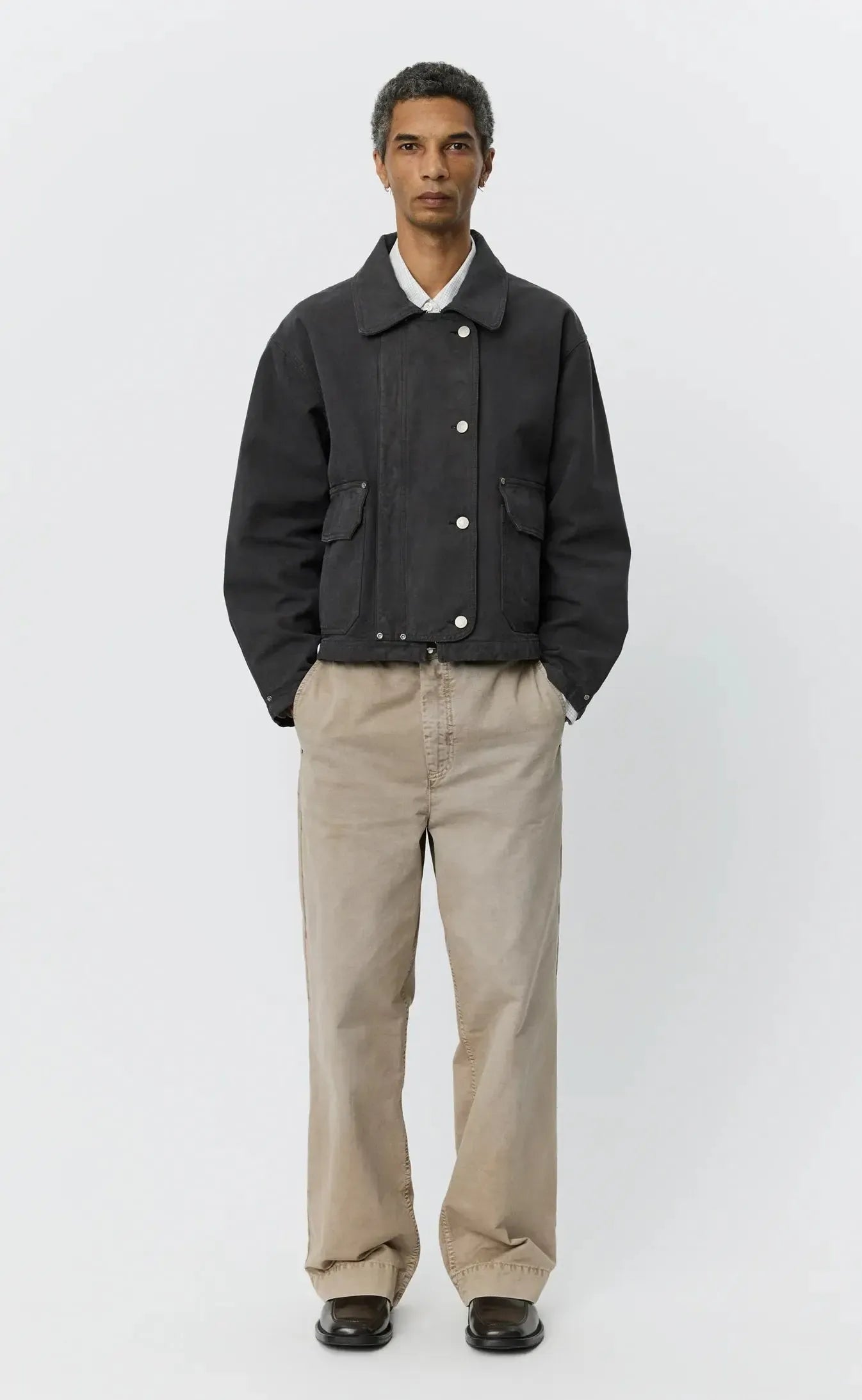 Courier Jacket - Washed Grey Canvas-mfpen-W2 Store
