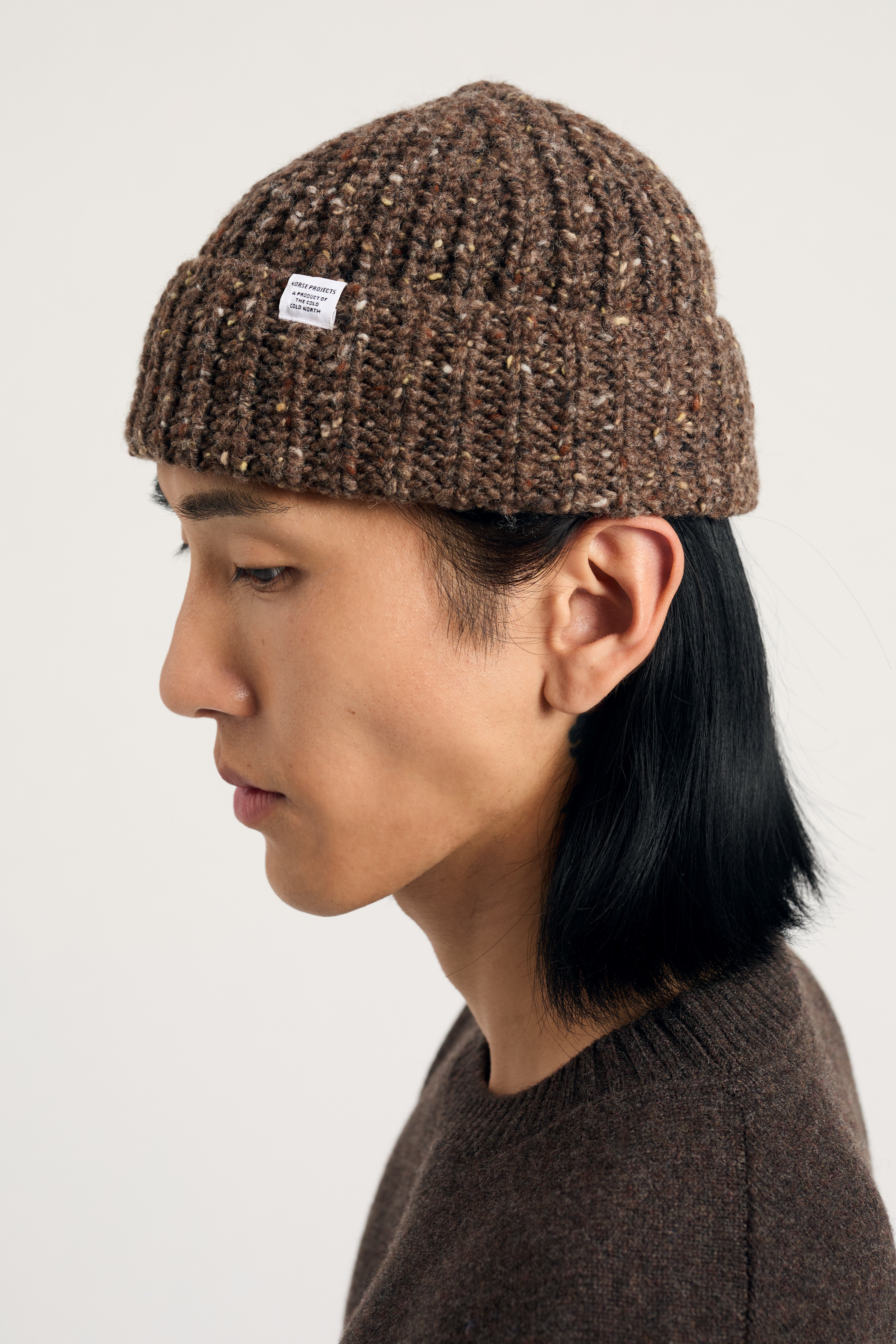 Daniel Donegal Rib Beanie - Seal Brown-Norse Projects-W2 Store