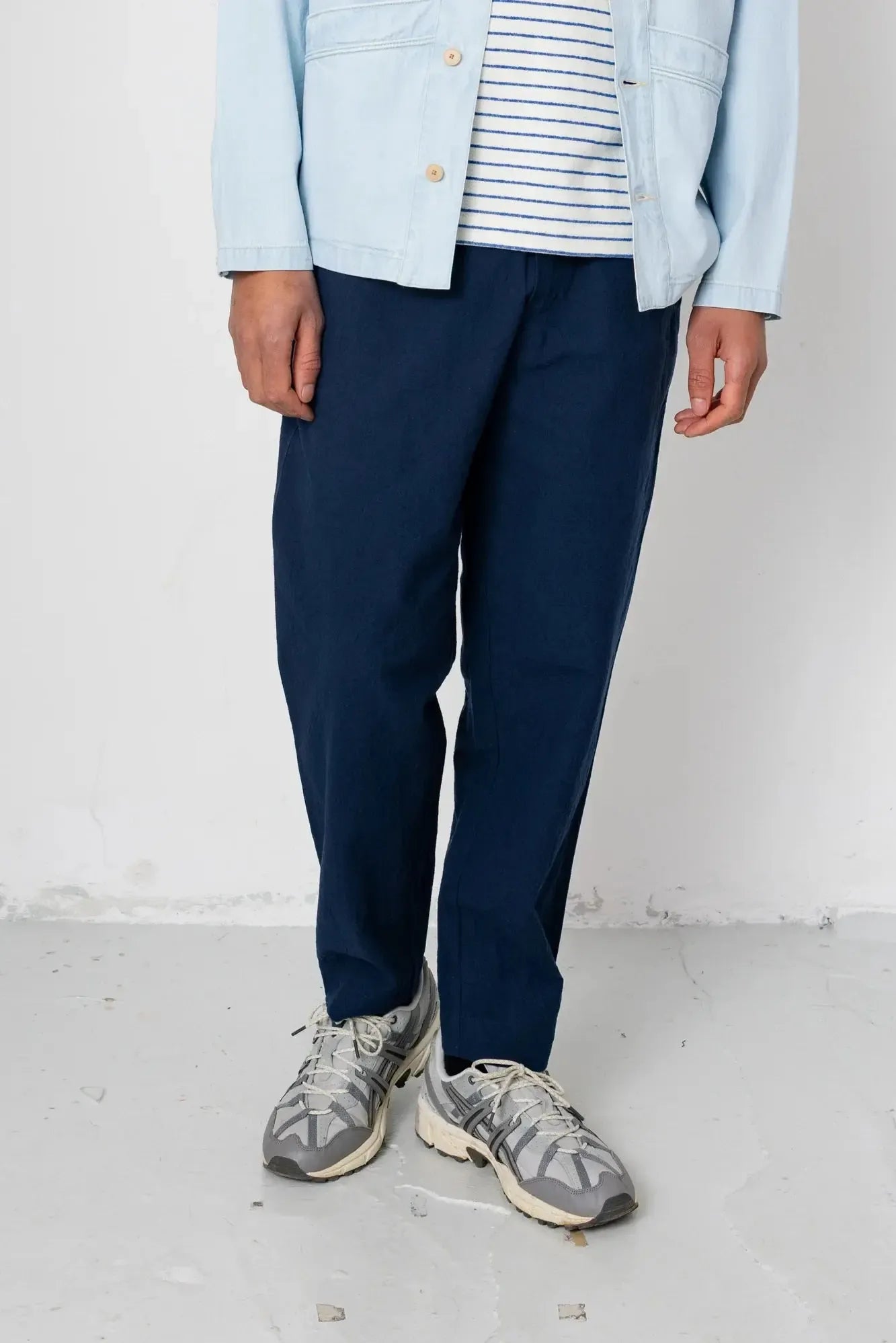Drawcord Assembly Pant - Dark Navy Crinkle-Folk-W2 Store