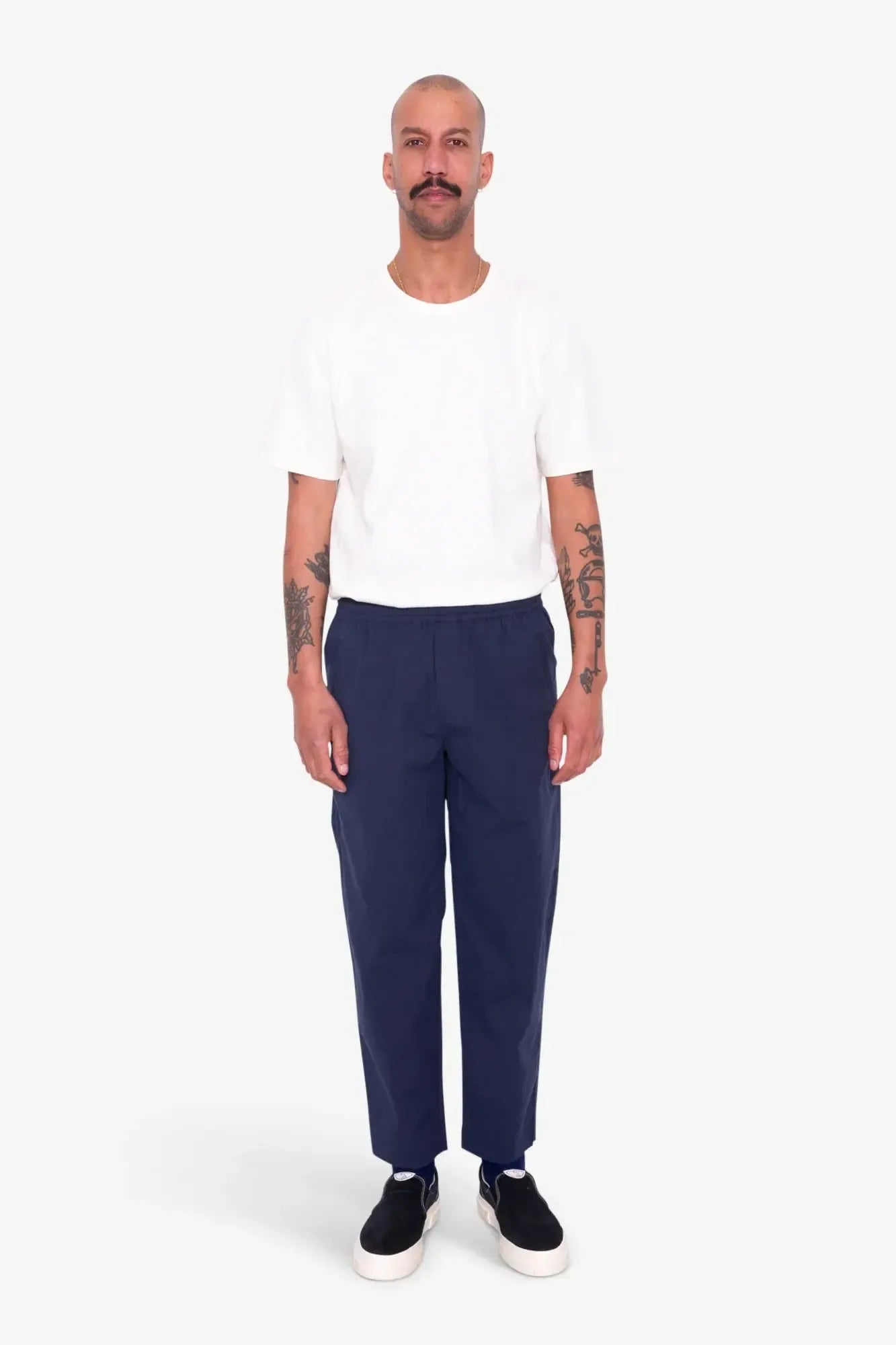 Drawcord Assembly Pant - Navy Seersucker-Folk-W2 Store