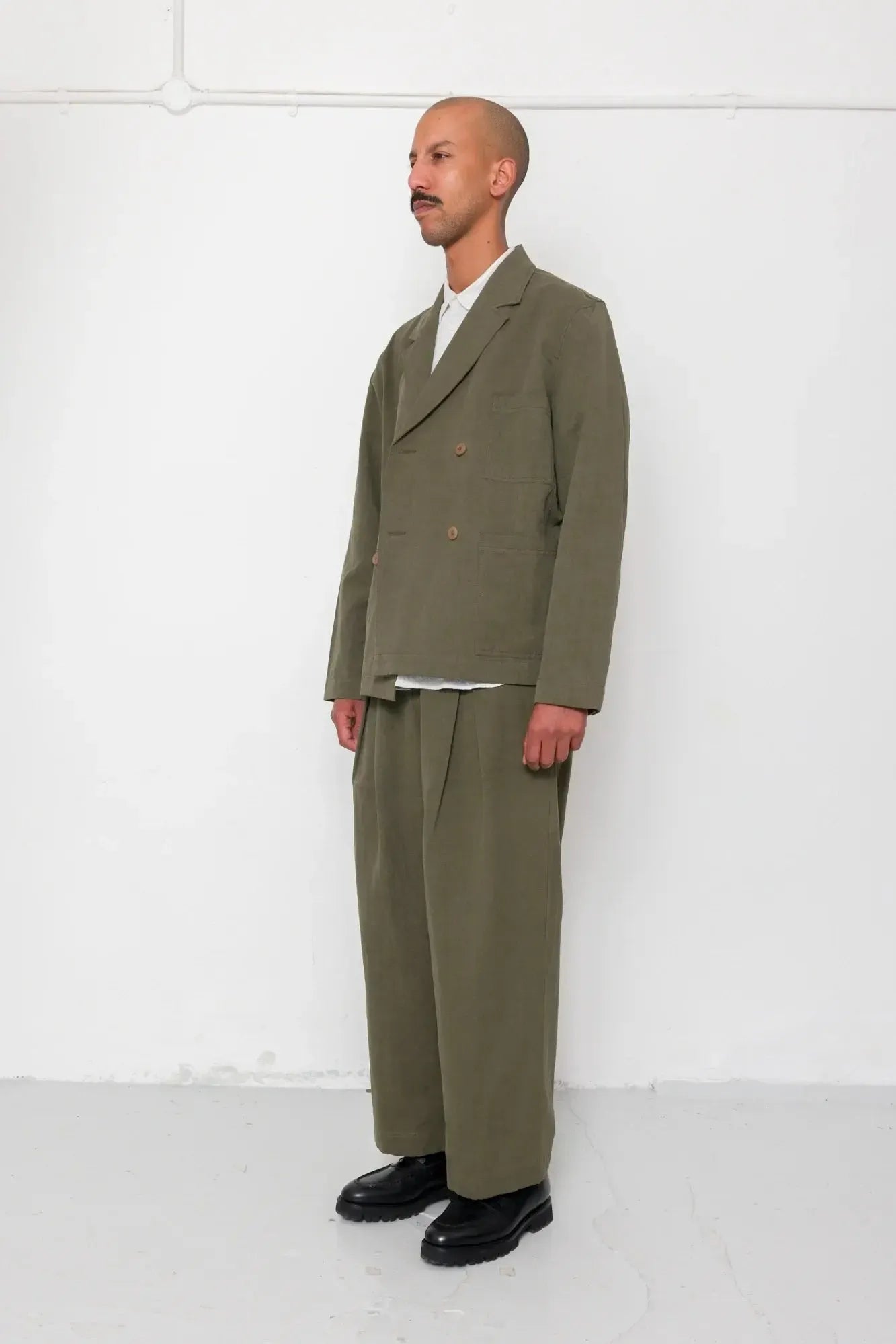 Easy Fit Blazer - Dark Olive Slub Linen-Folk-W2 Store