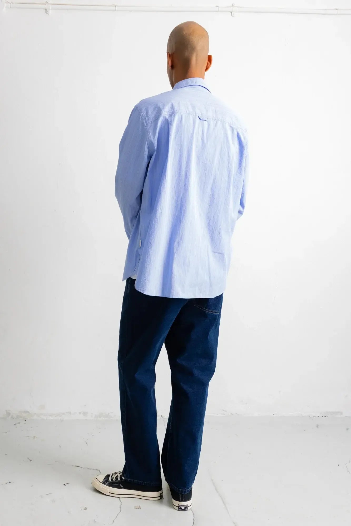 Easy Fit Shirt - Blue Fine Stripe-Folk-W2 Store