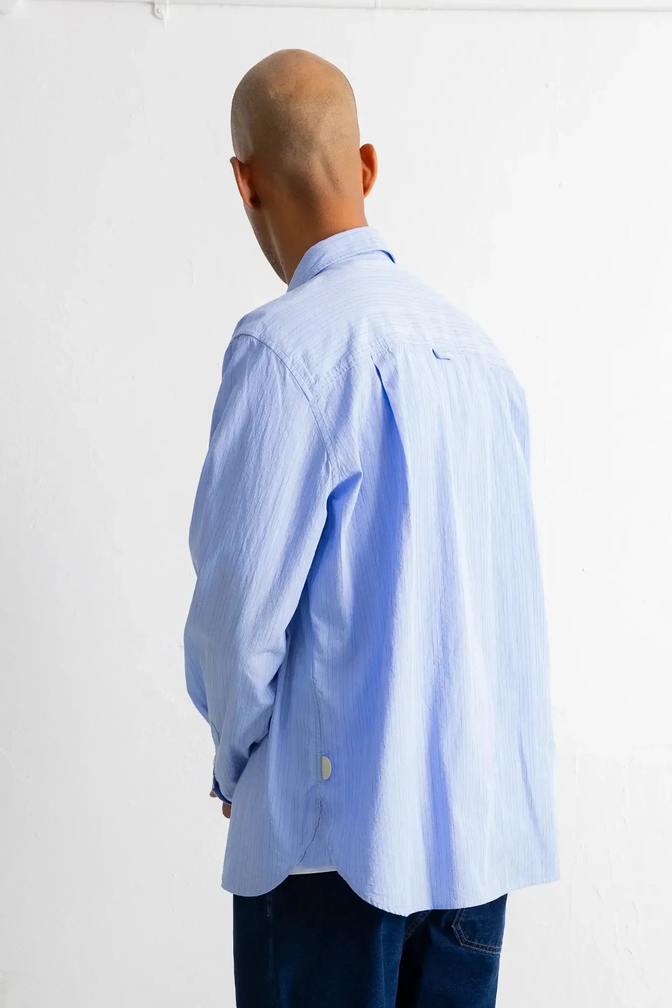 Easy Fit Shirt - Blue Fine Stripe-Folk-W2 Store