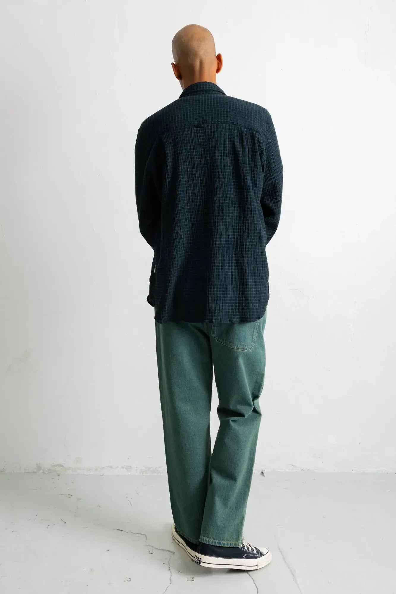 Easy Fit Shirt - Navy Crinkle Check-Folk-W2 Store
