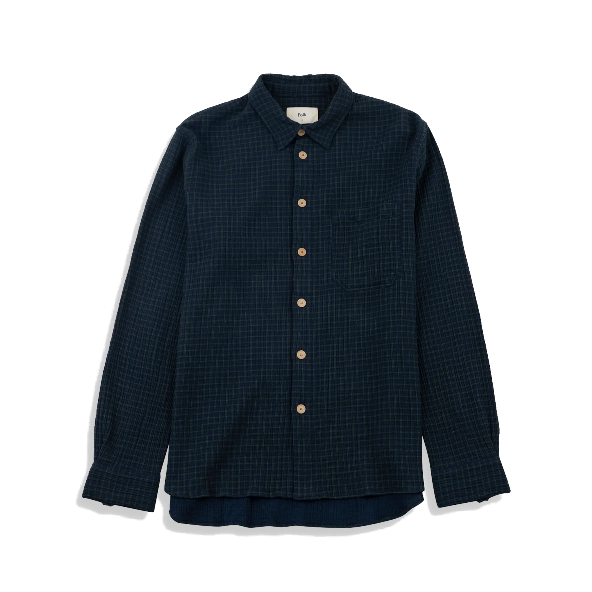 Easy Fit Shirt - Navy Crinkle Check-Folk-W2 Store
