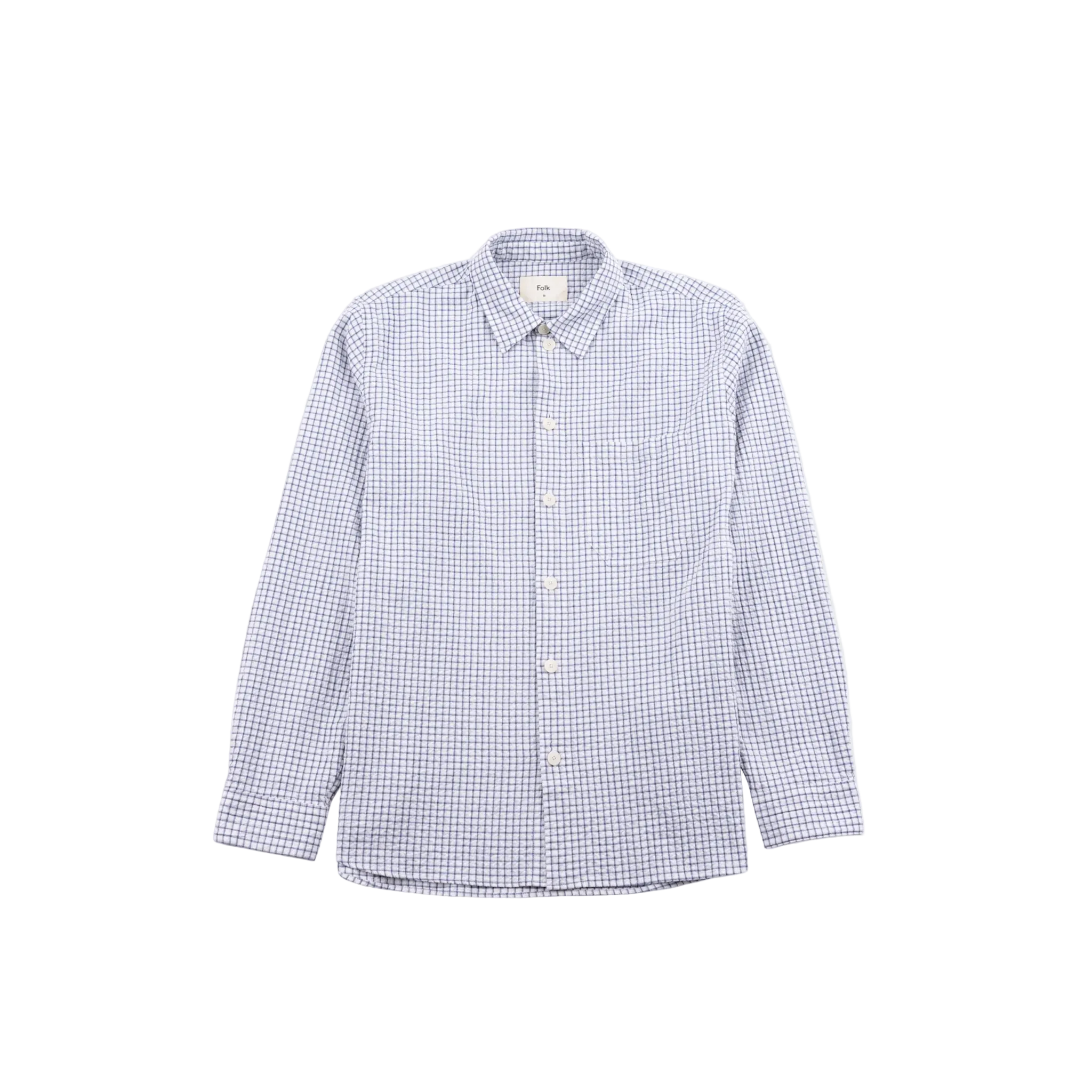 Easy Fit Shirt - Soft Blue Mini Check-Folk-W2 Store