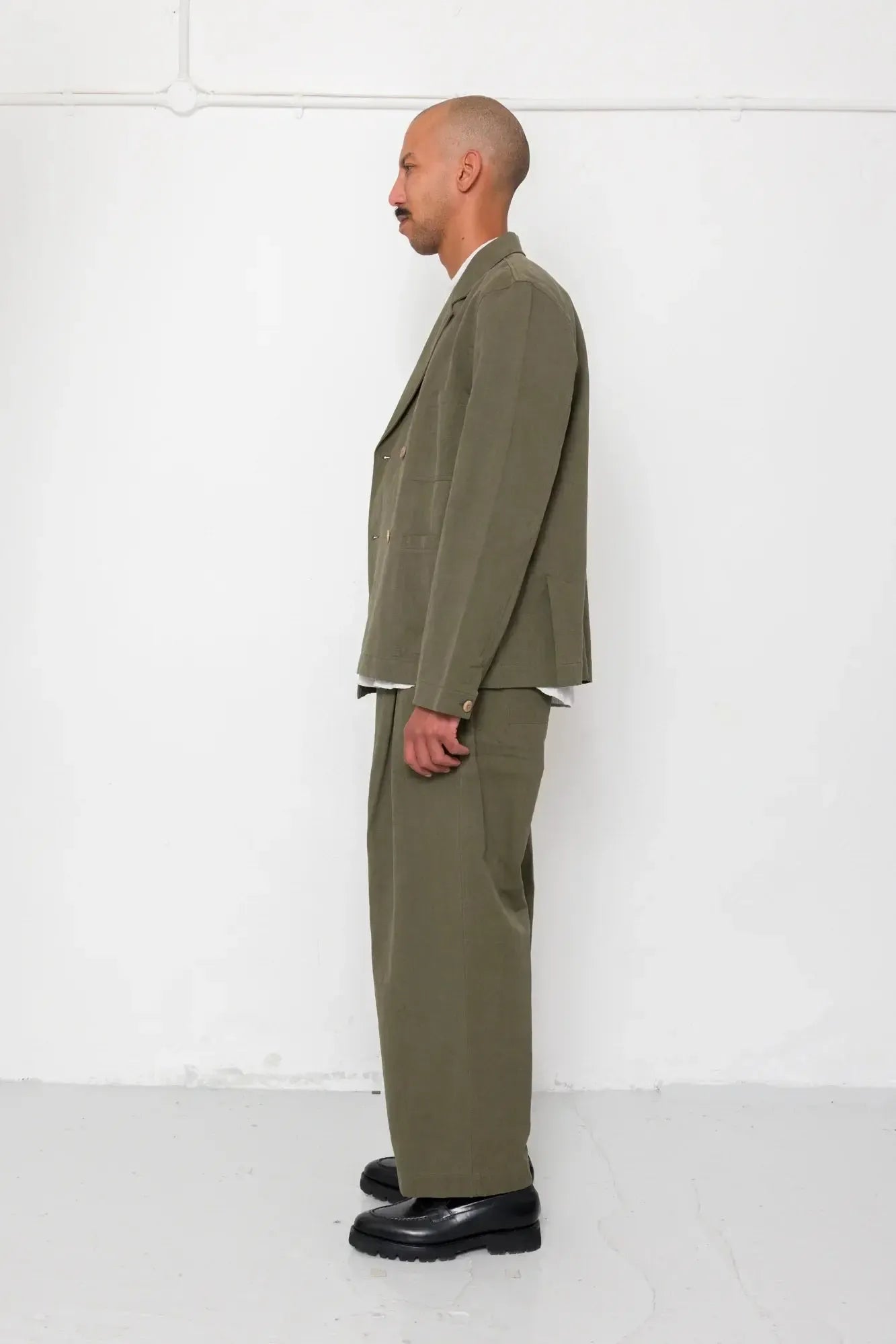 Easy Fit Trouser - Dark Olive Slub Linen-Folk-W2 Store