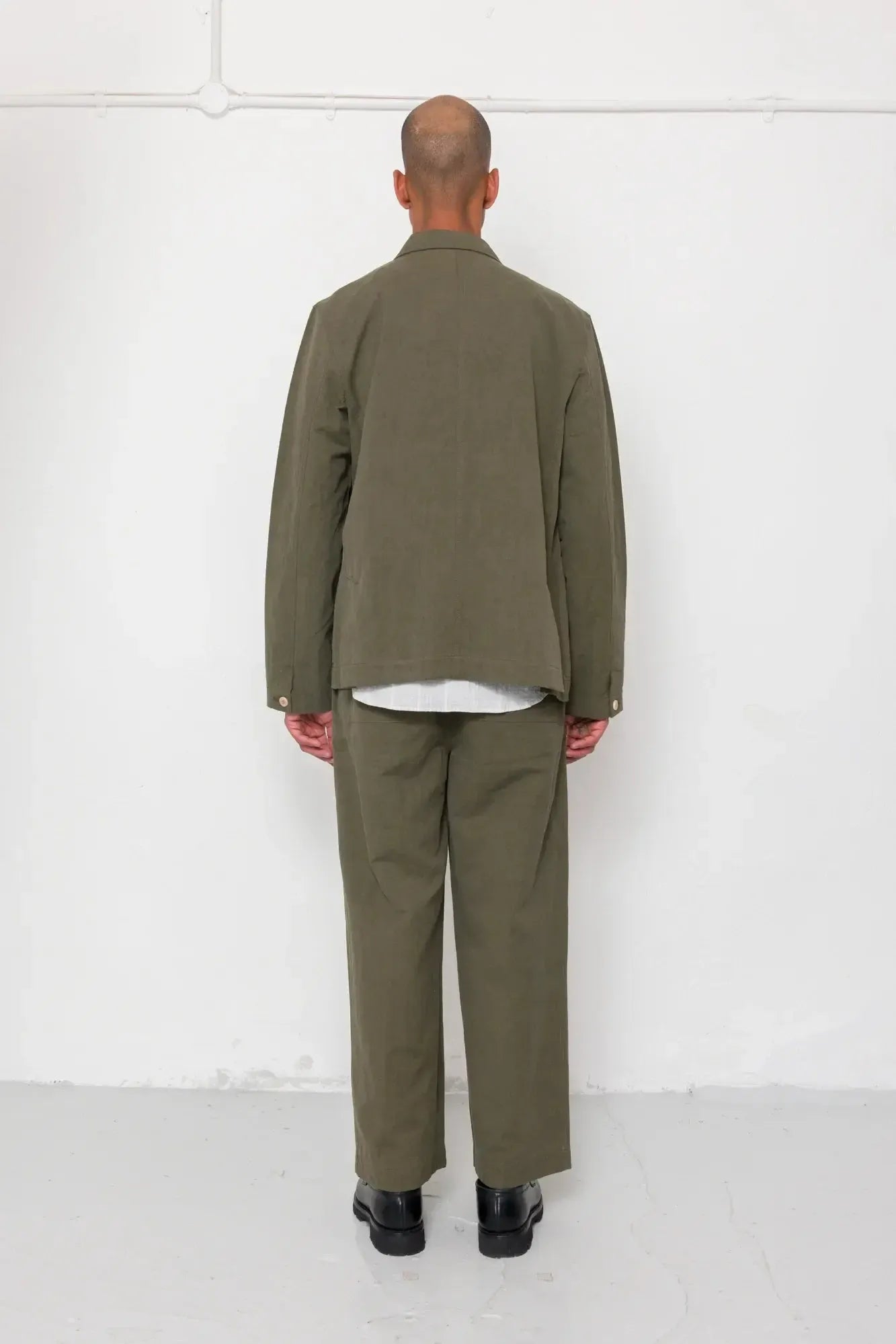 Easy Fit Trouser - Dark Olive Slub Linen-Folk-W2 Store