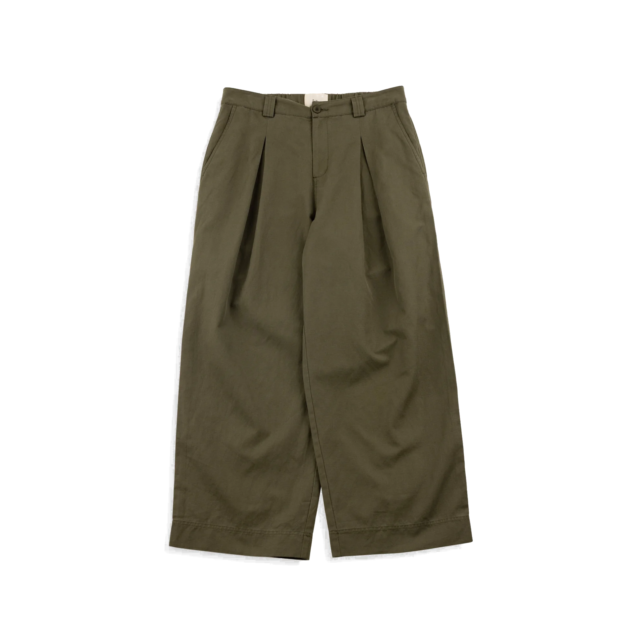 Easy Fit Trouser - Dark Olive Slub Linen-Folk-W2 Store