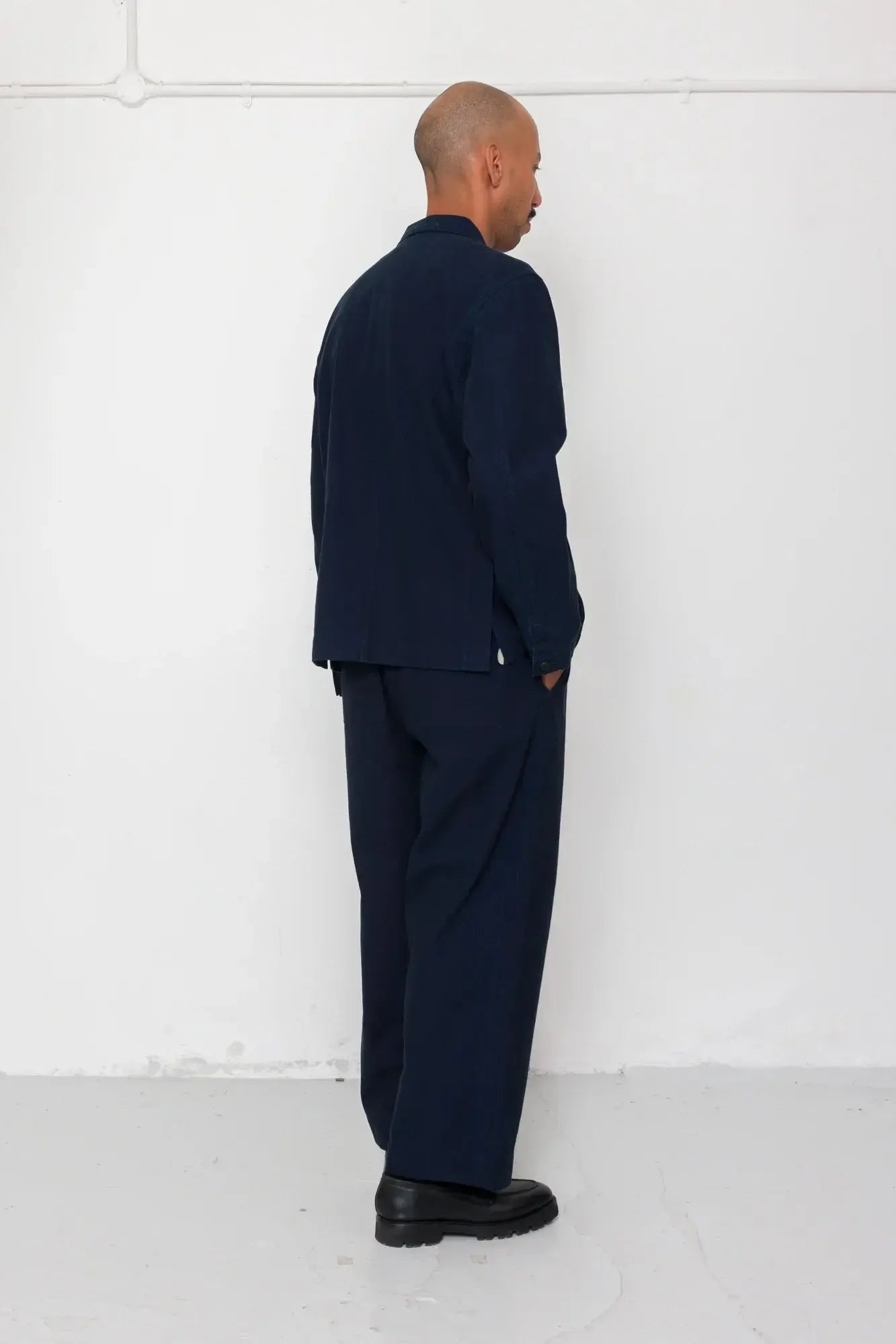 Easy Fit Trouser - Deep Indigo Herringbone-Folk-W2 Store