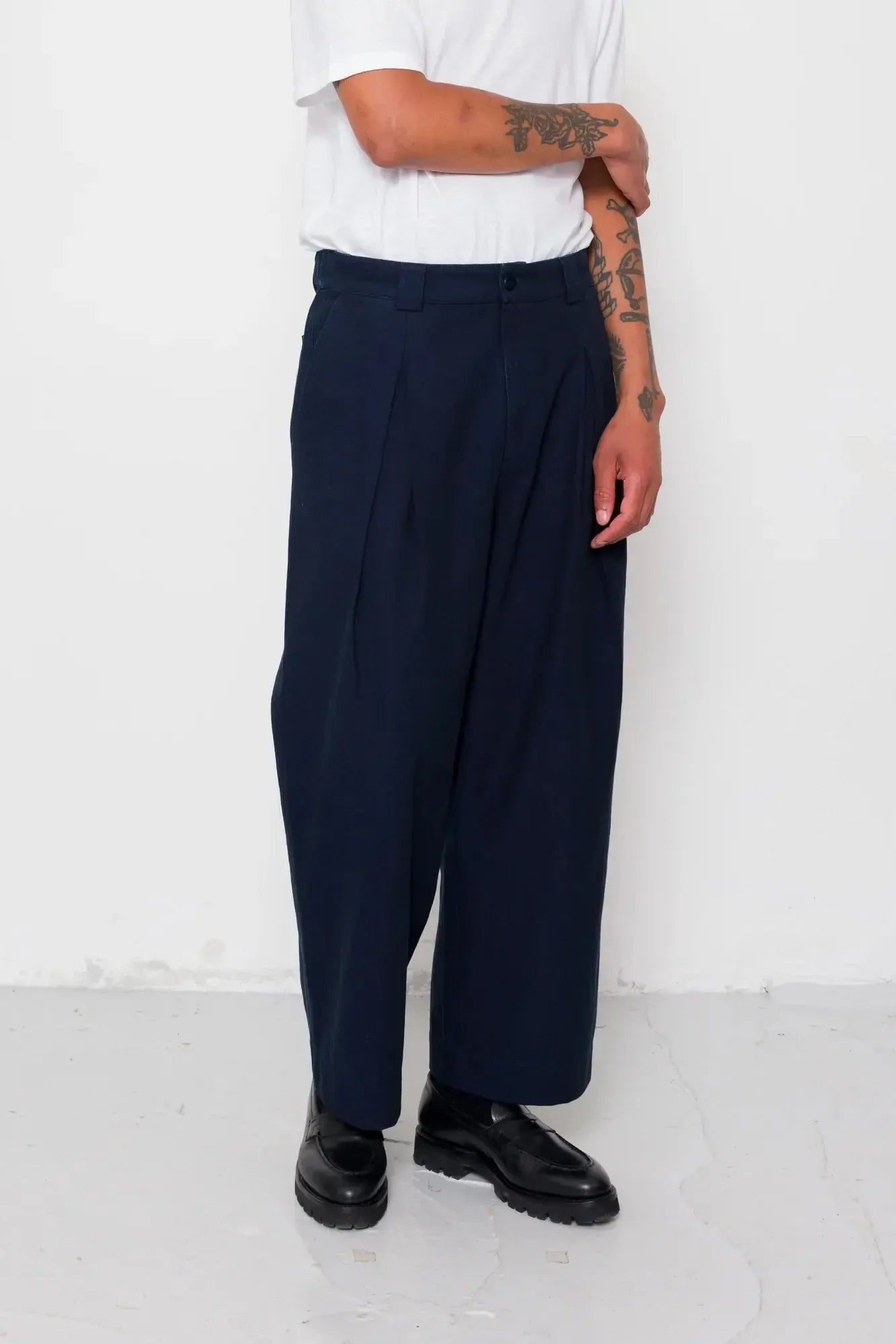 Easy Fit Trouser - Deep Indigo Herringbone-Folk-W2 Store