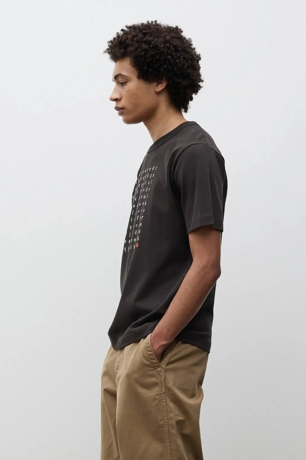 Elmelunde Organic Dry Cotton Crossword T-shirt - Black-Norse Projects-W2 Store