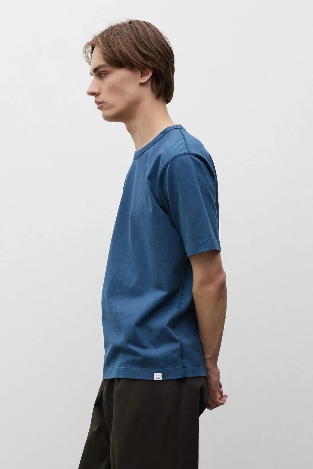 Elmelunde Soft Compact Cotton T-shirt - Dark Blue-Norse Projects-W2 Store