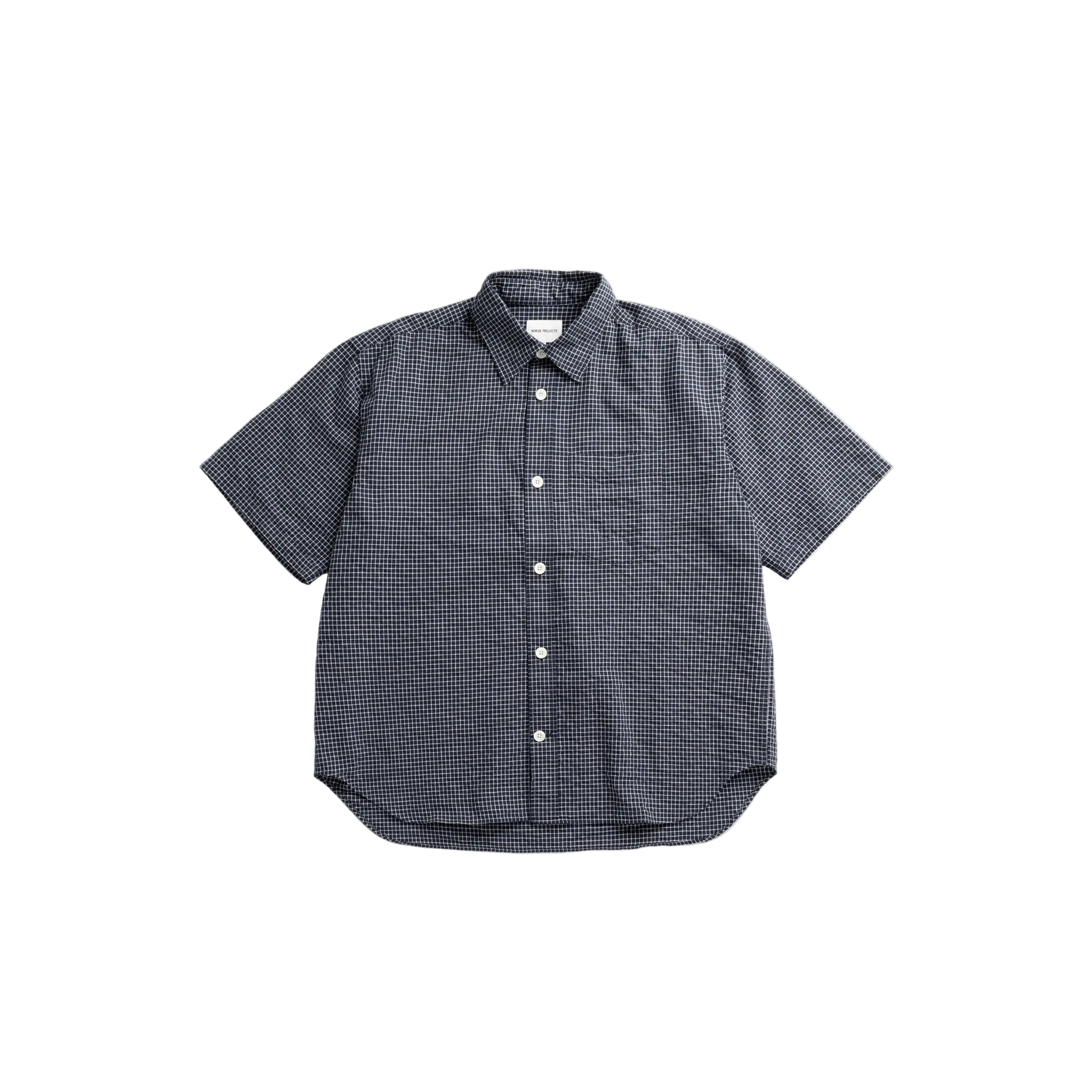 Espevik Oversized Check SS Shirt - Dark Navy Check-Norse Projects-W2 Store