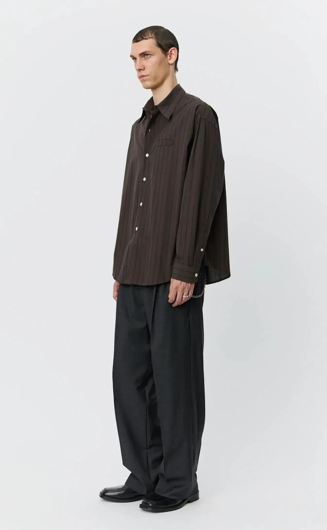 Essay Shirt - Dark Brown Triple Stripe-mfpen-W2 Store