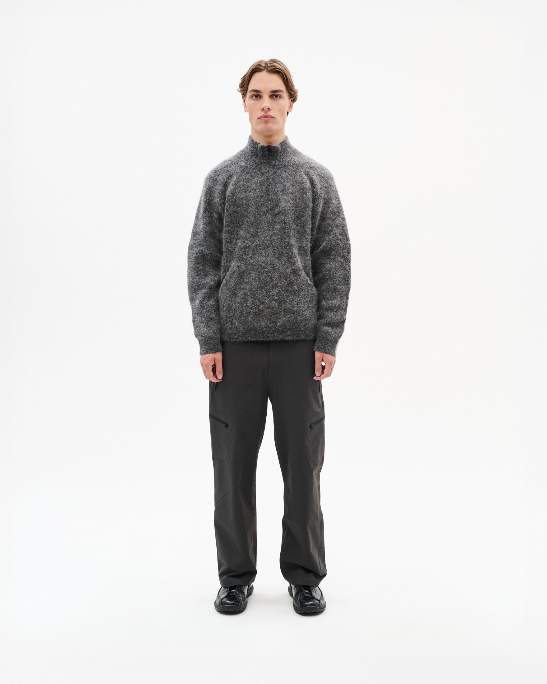 Essence Mohair Mixed Knit Top - Dark Grey-Hiking Patrol-W2 Store