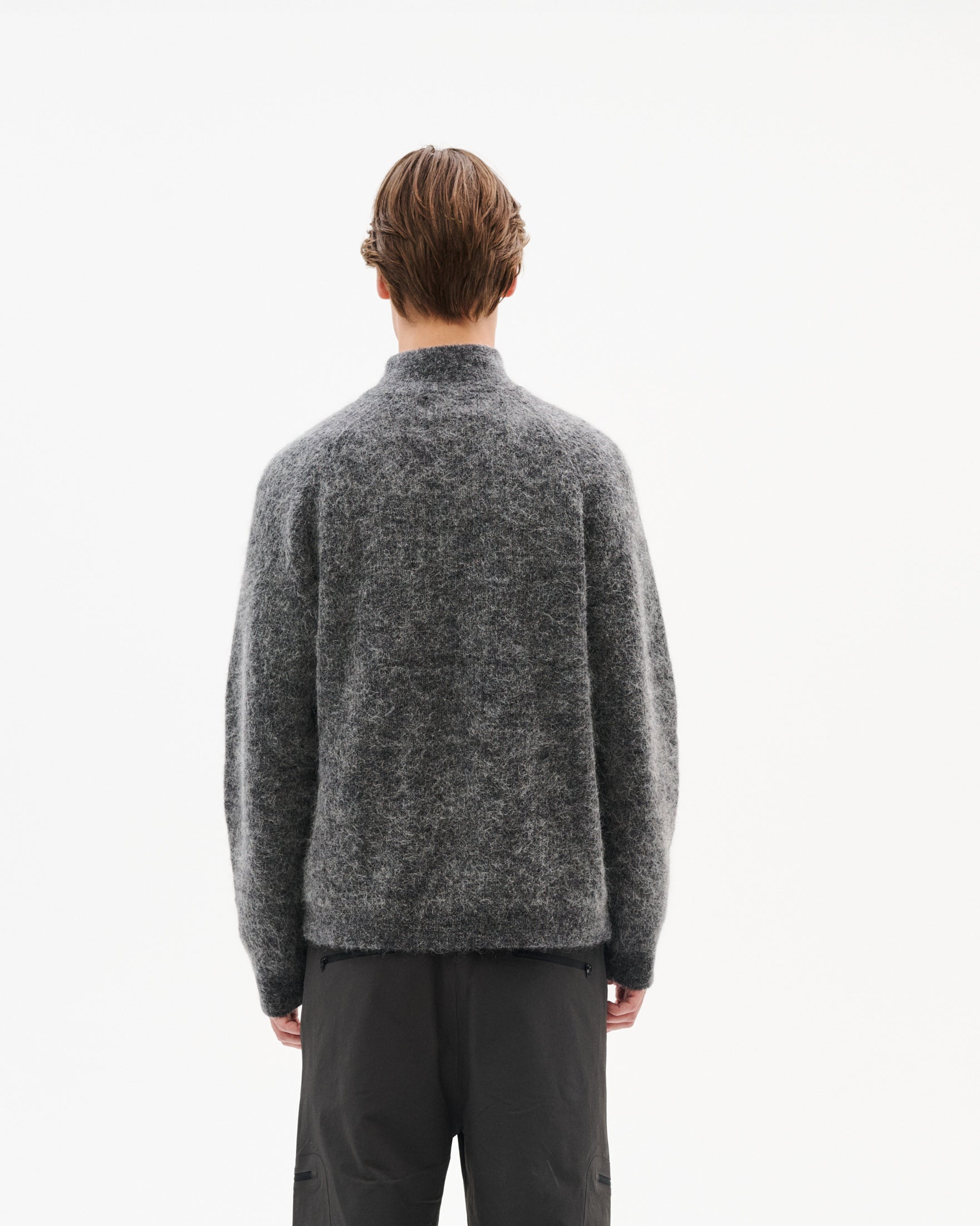 Essence Mohair Mixed Knit Top - Dark Grey-Hiking Patrol-W2 Store
