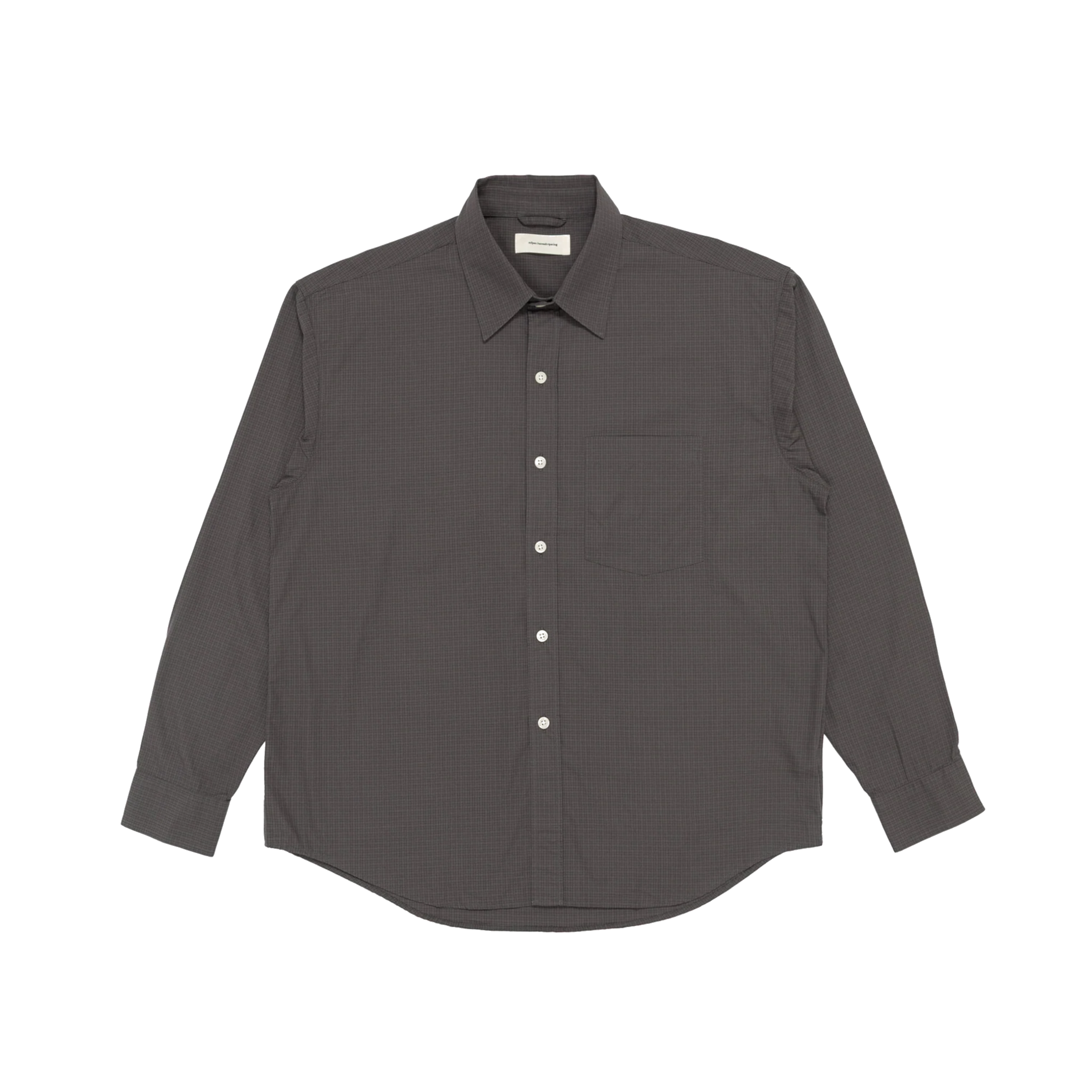 Executive Shirt - Mushroom Micro Check Poplin-mfpen-W2 Store