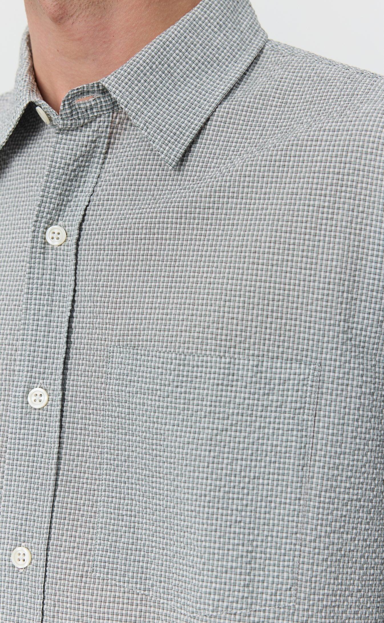 Executive Shirt - Textured Bottle Grey Check-mfpen-W2 Store
