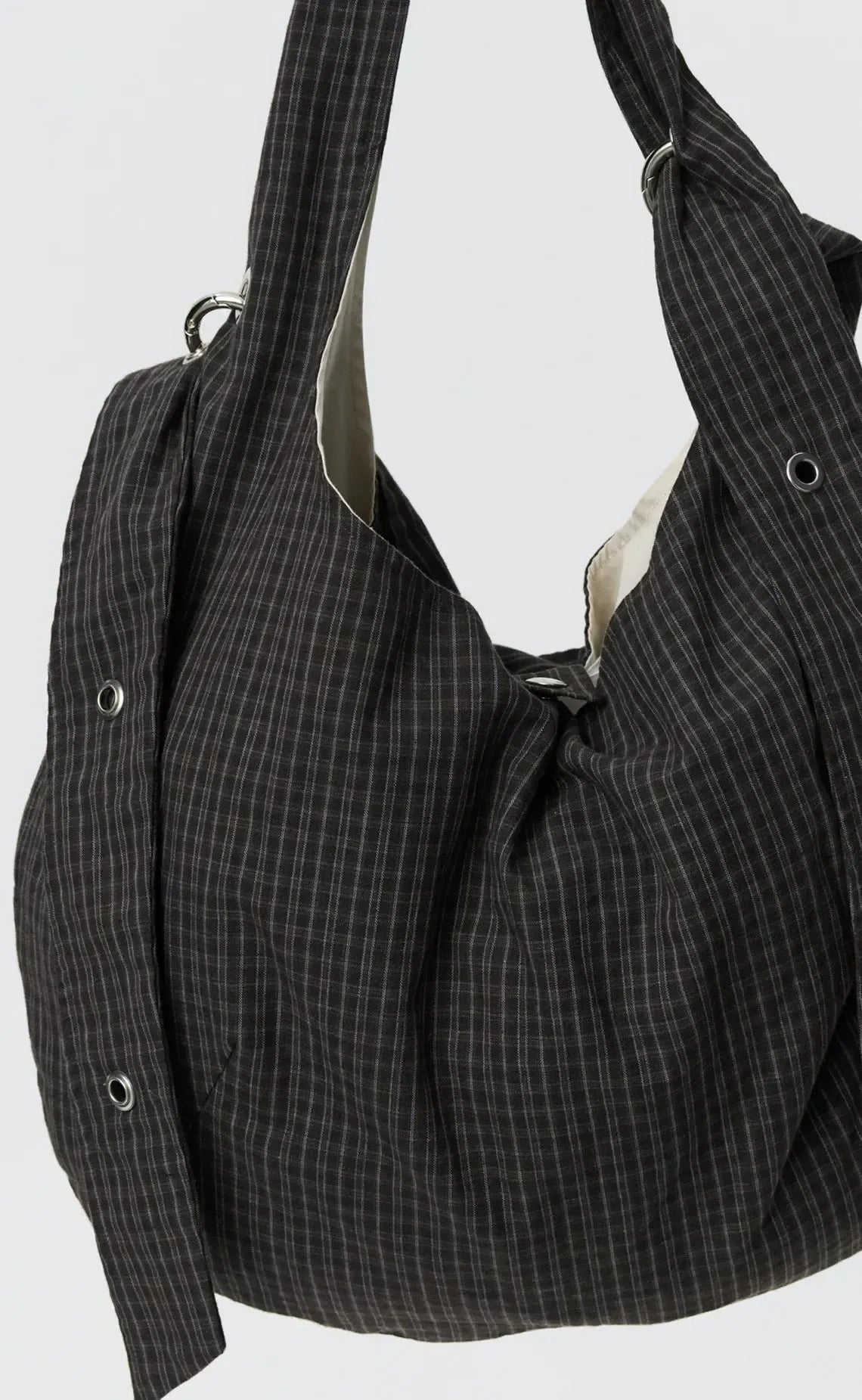 Eyelet Shoulder Bag - Dark Linen Check-mfpen-W2 Store