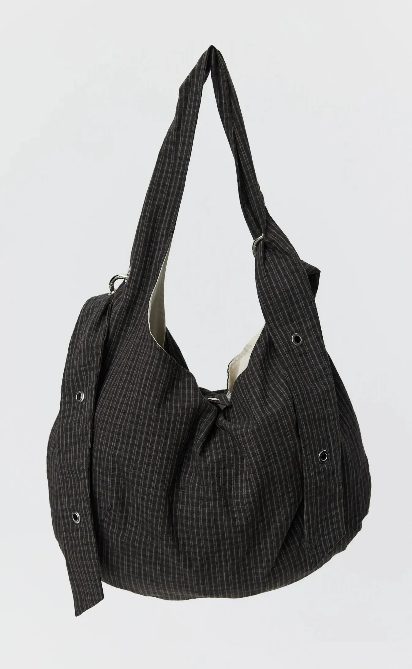 Eyelet Shoulder Bag - Dark Linen Check-mfpen-W2 Store
