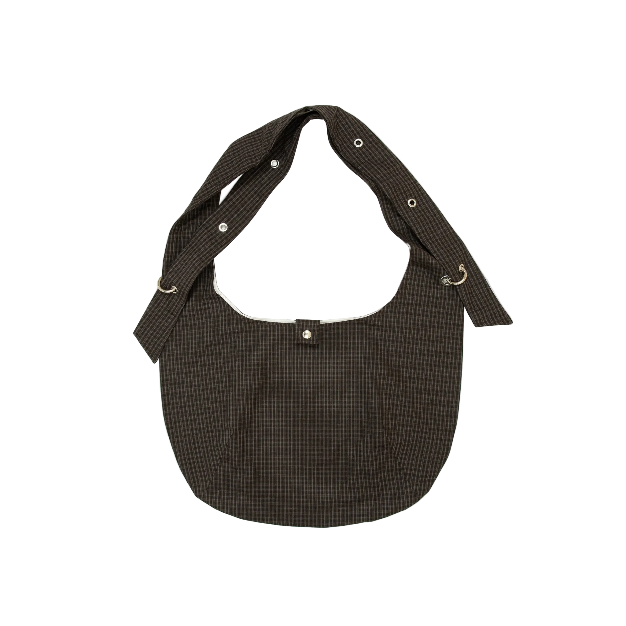 Eyelet Shoulder Bag - Dark Linen Check-mfpen-W2 Store