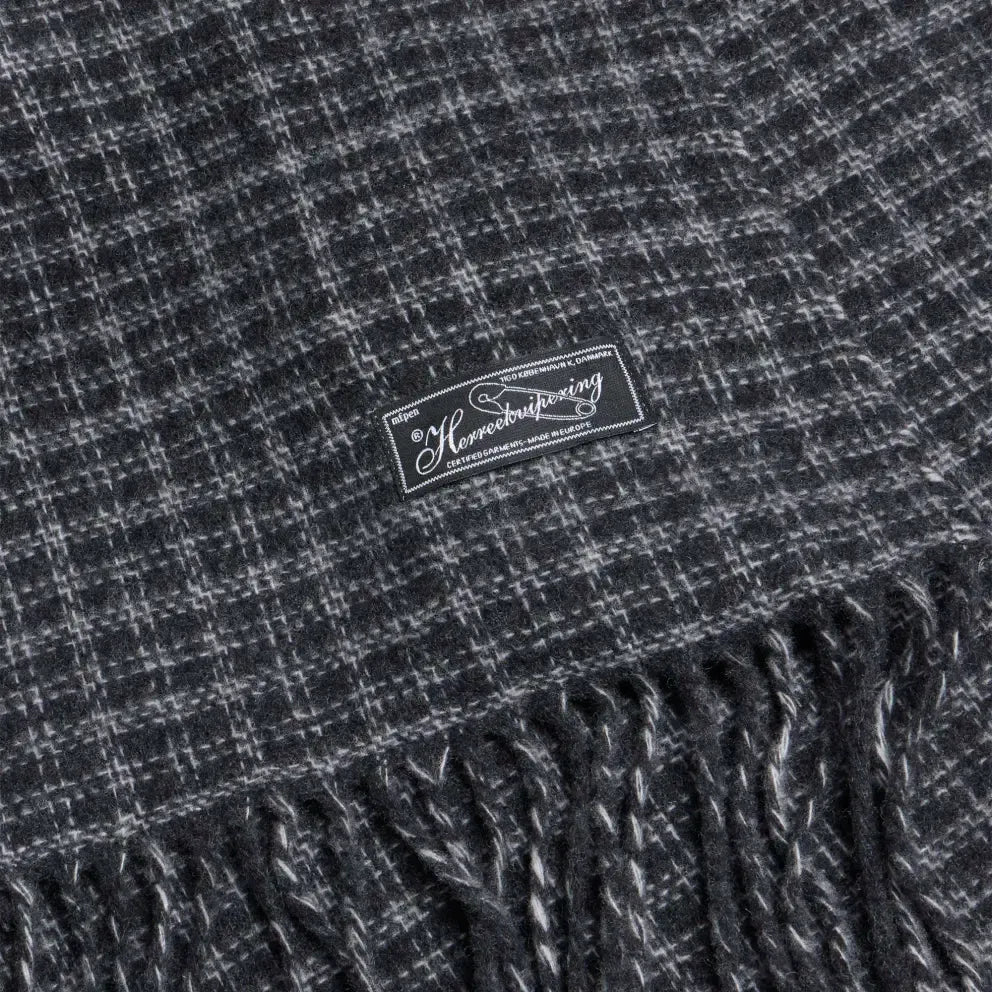 Facade Fringe Scarf - Charcoal Fence Check-mfpen-W2 Store