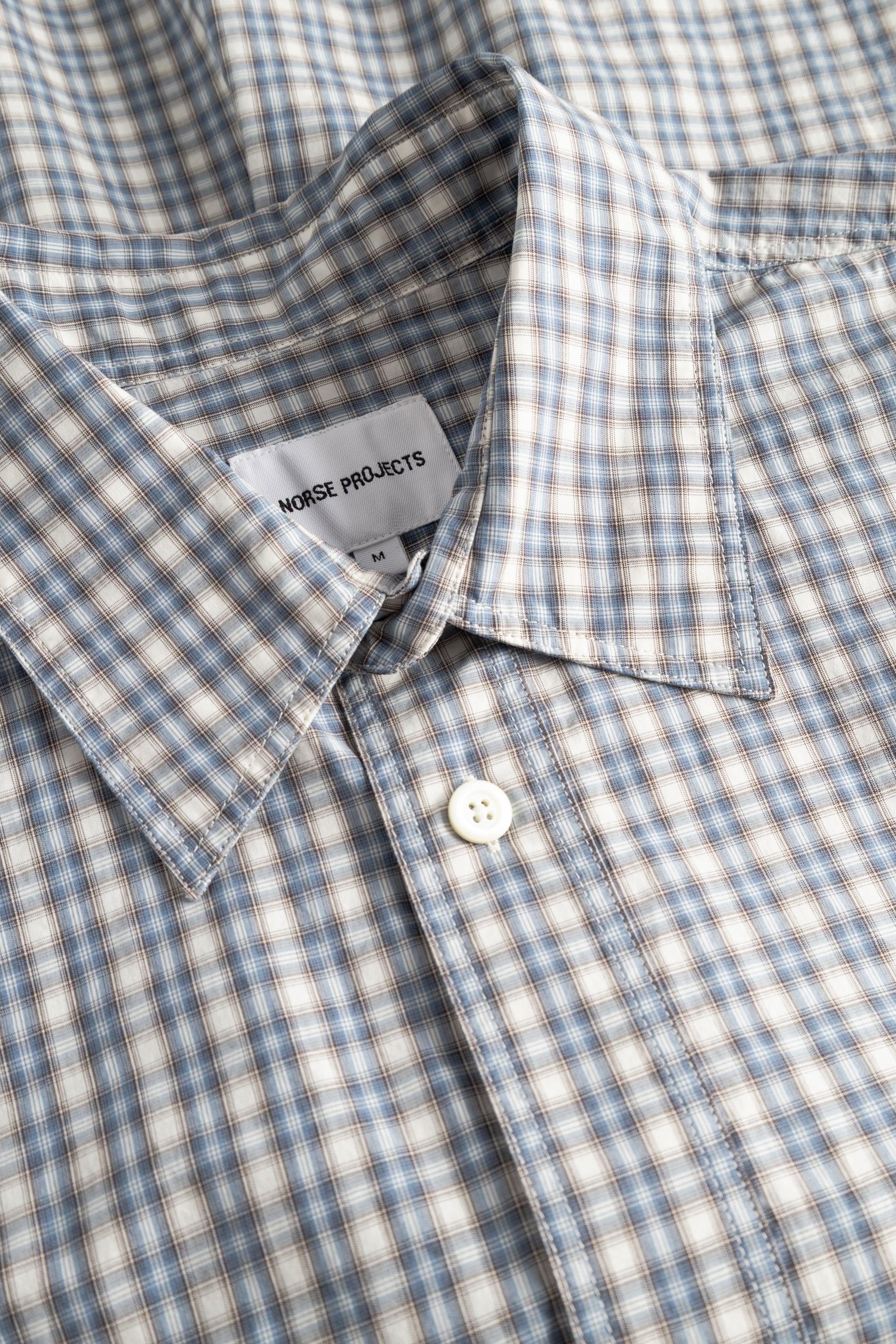 Falster Fine Check Oversize Shirt - Cerulean-Norse Projects-W2 Store