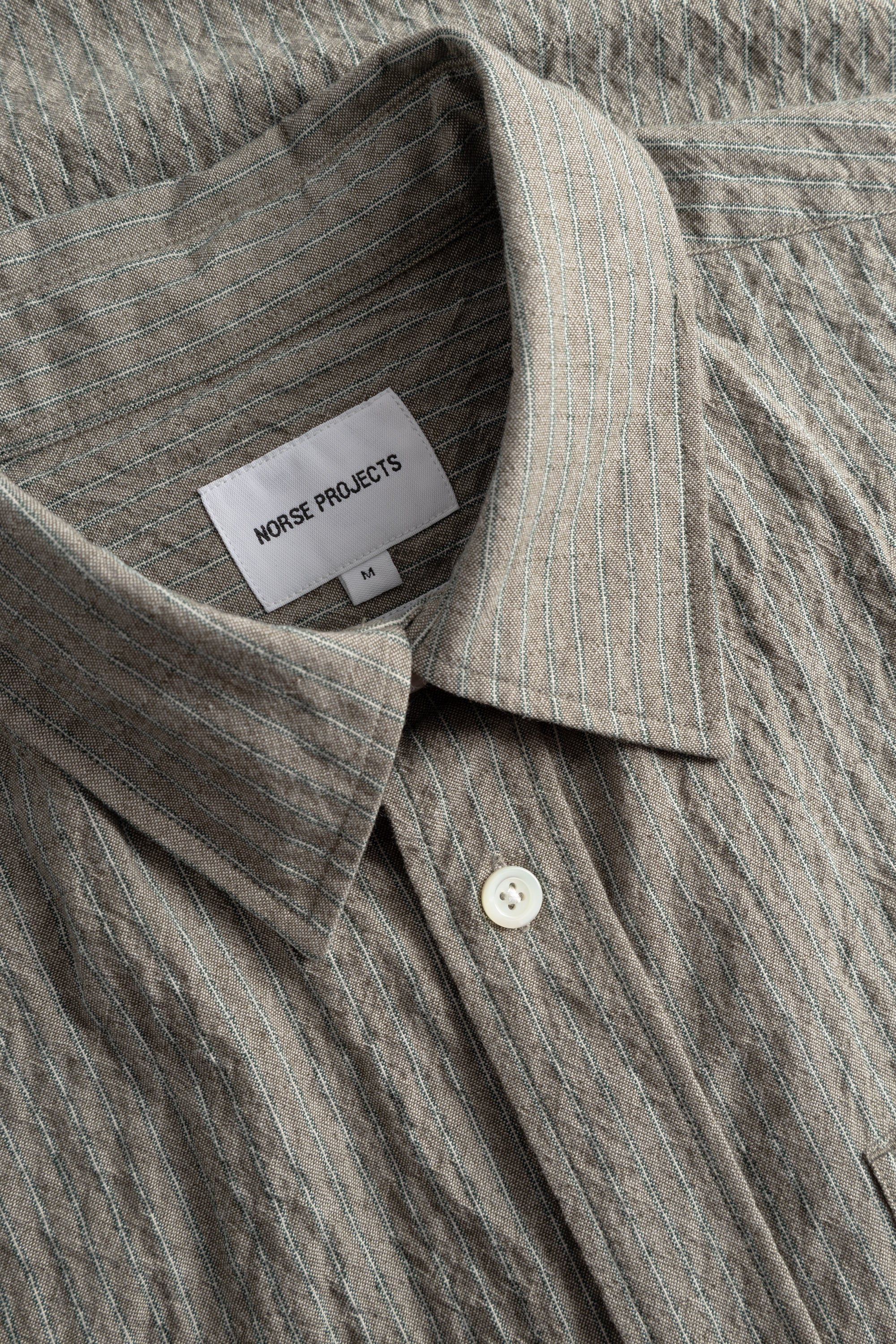 Falster Oversized Textured Stripe Shirt - Vetiver-Norse Projects-W2 Store