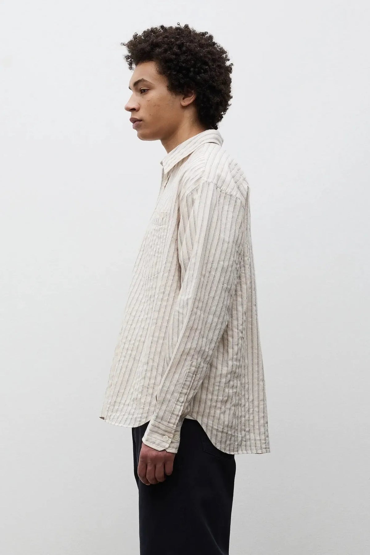 Falster Stripe Oversized Shirt - Natural Ecru-Norse Projects-W2 Store