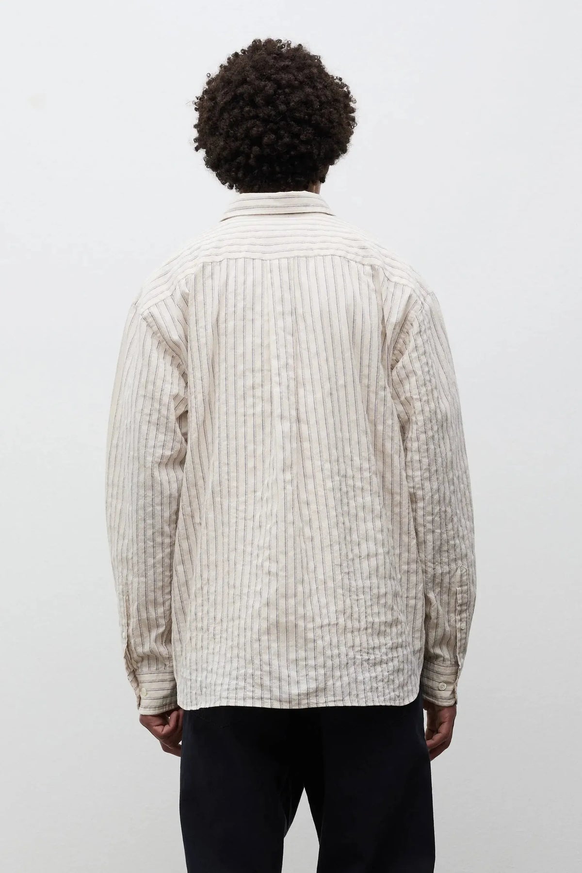 Falster Stripe Oversized Shirt - Natural Ecru-Norse Projects-W2 Store