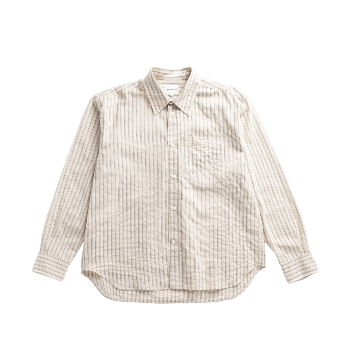Falster Stripe Oversized Shirt - Natural Ecru-Norse Projects-W2 Store