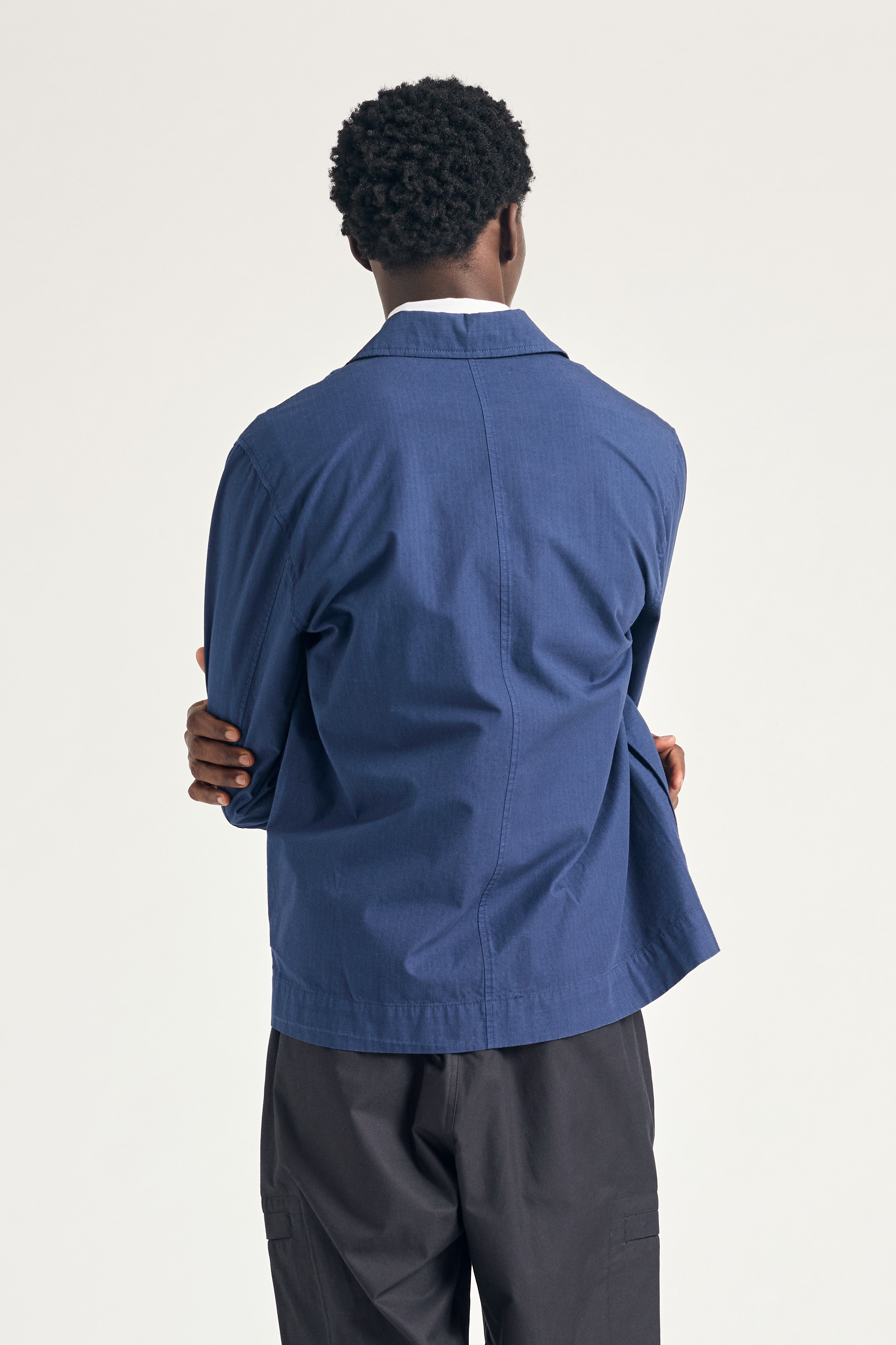 Folke Cotton Ripstop Overshirt - Workwear Blue-Norse Projects-W2 Store