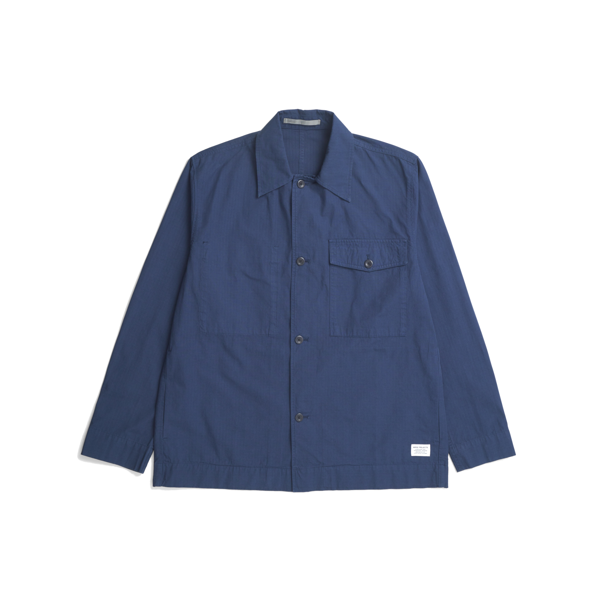 Folke Cotton Ripstop Overshirt - Workwear Blue-Norse Projects-W2 Store