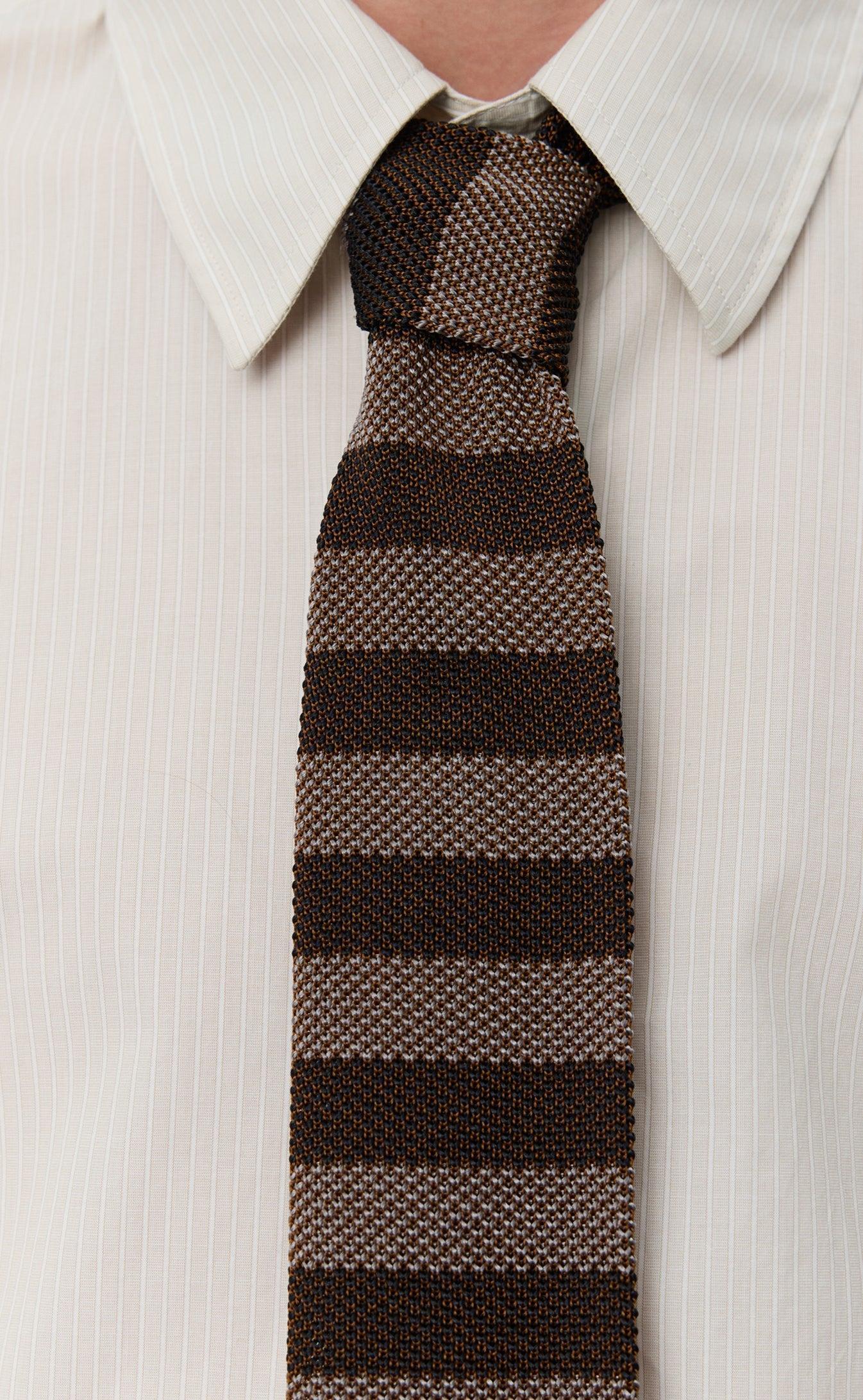 Formal Tie - Brown Candy Stripe-mfpen-W2 Store