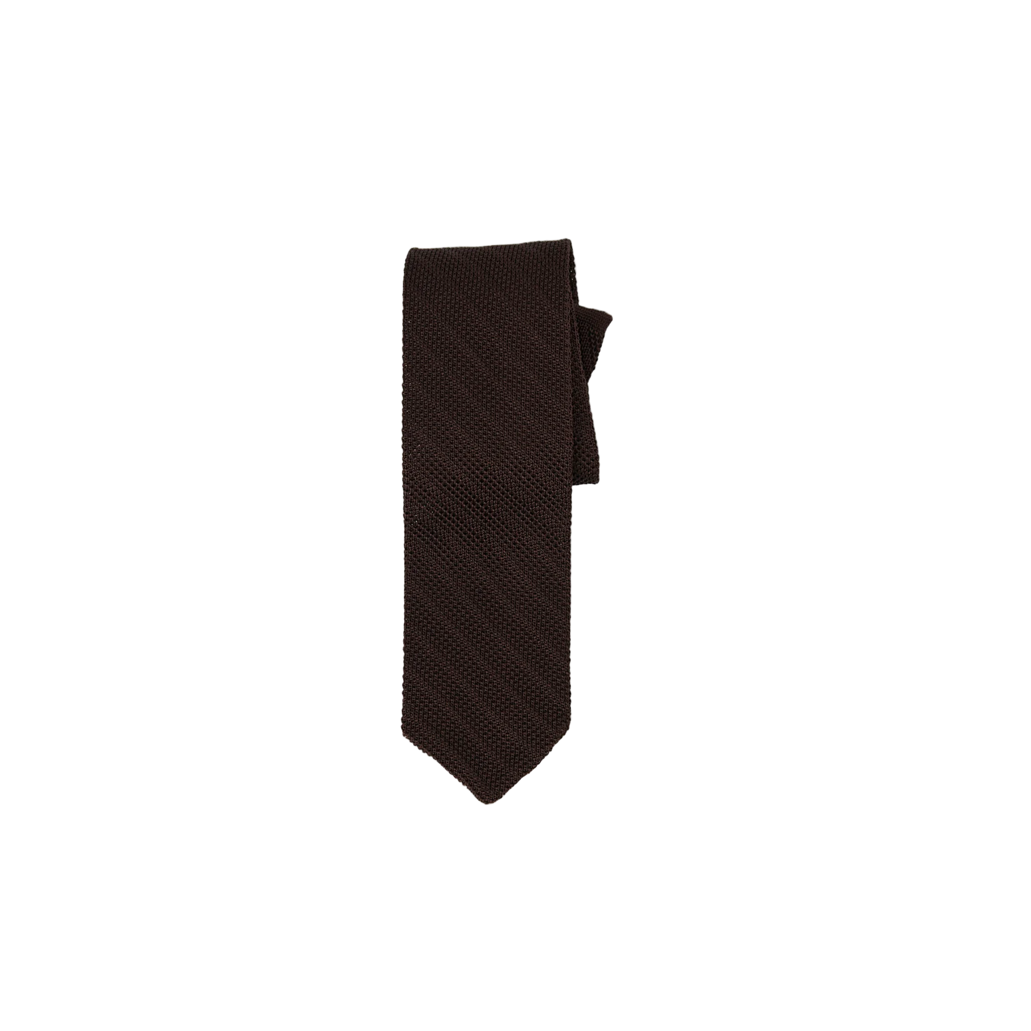 Formal Tie - Brown Knitted Stripe-mfpen-W2 Store