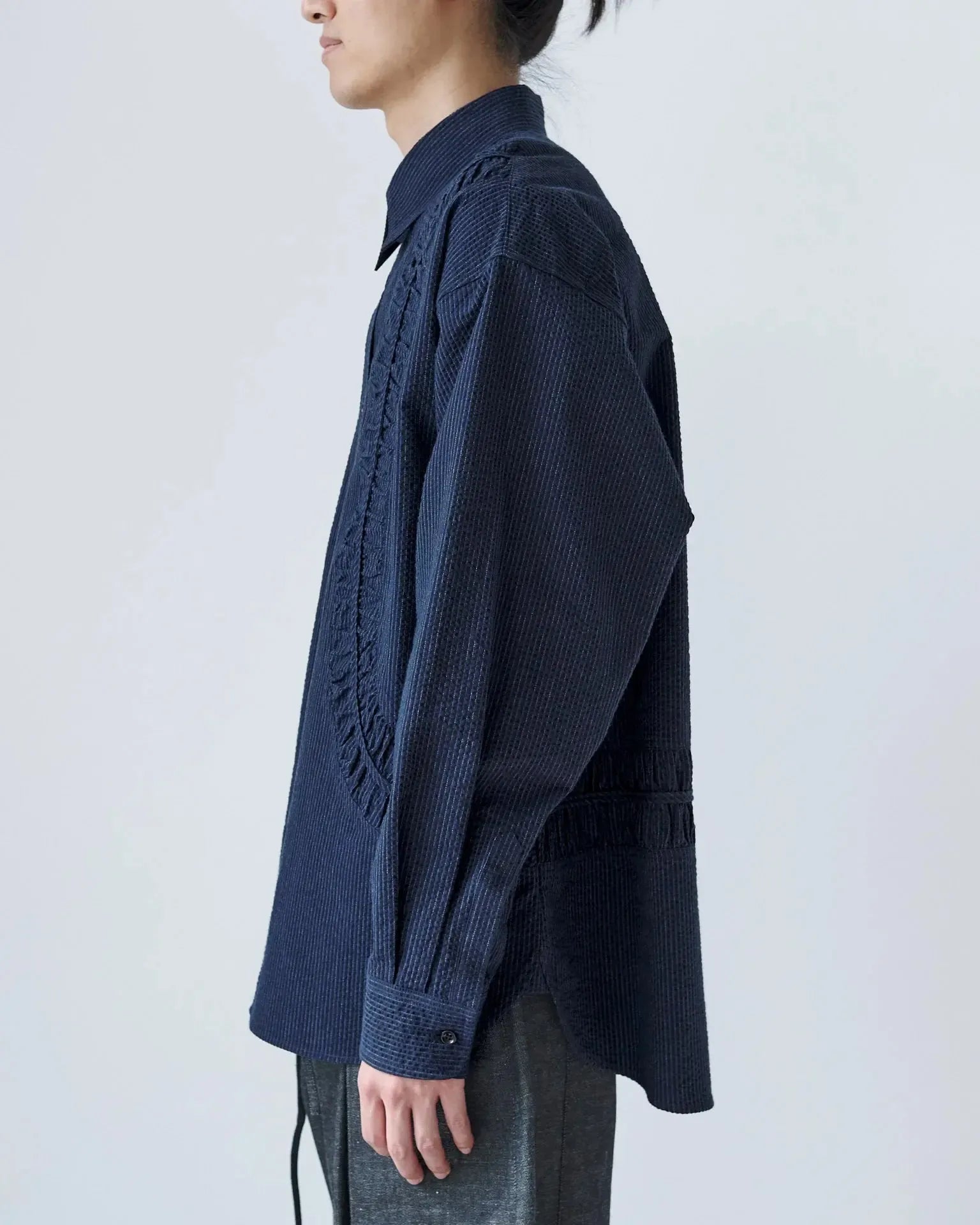 Fossil Shirt Cotton Seersucker - Indigo Stripe-Sage Nation-W2 Store