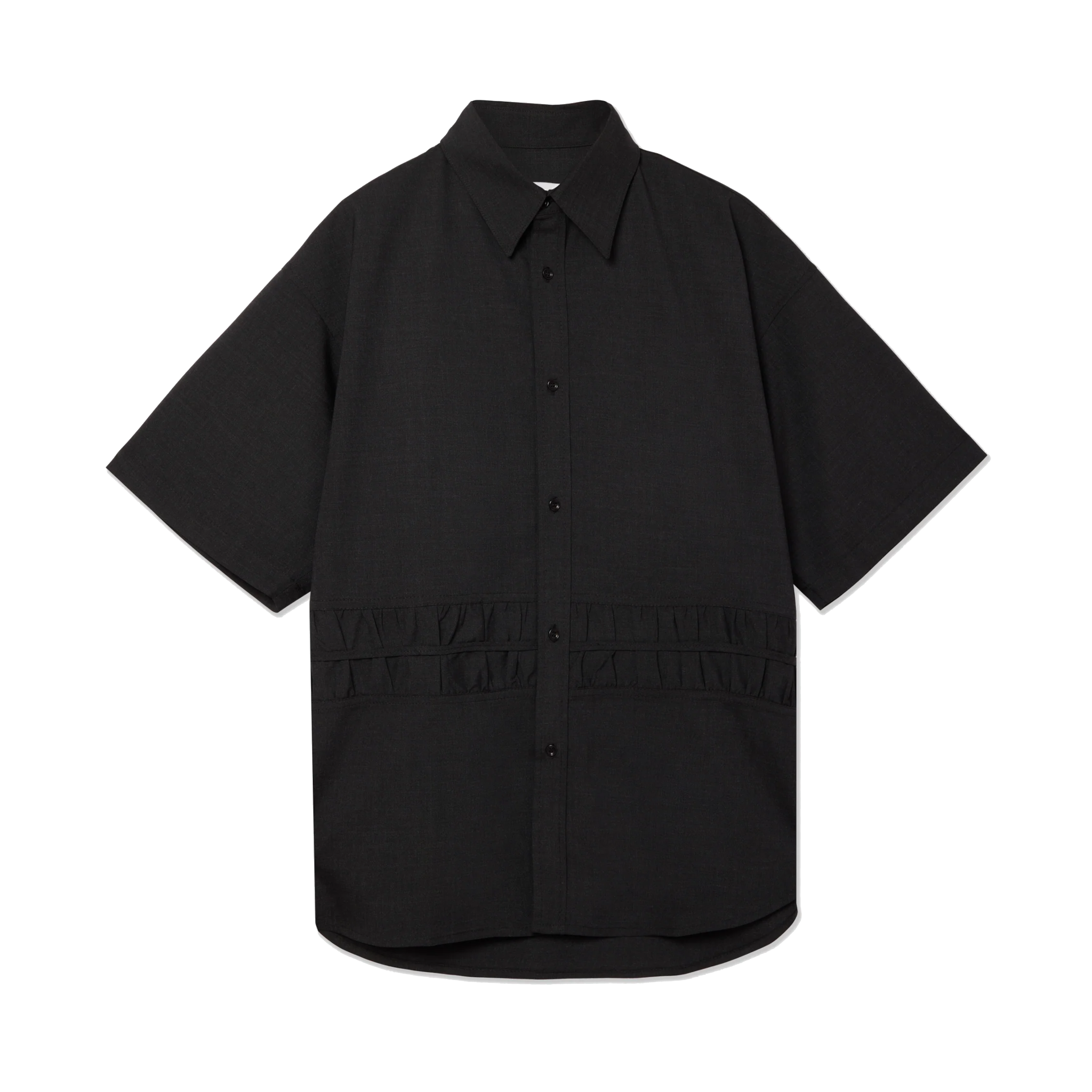 Fossil Shirt Short Sleeve Tropical Wool - Charcoal-Sage Nation-W2 Store