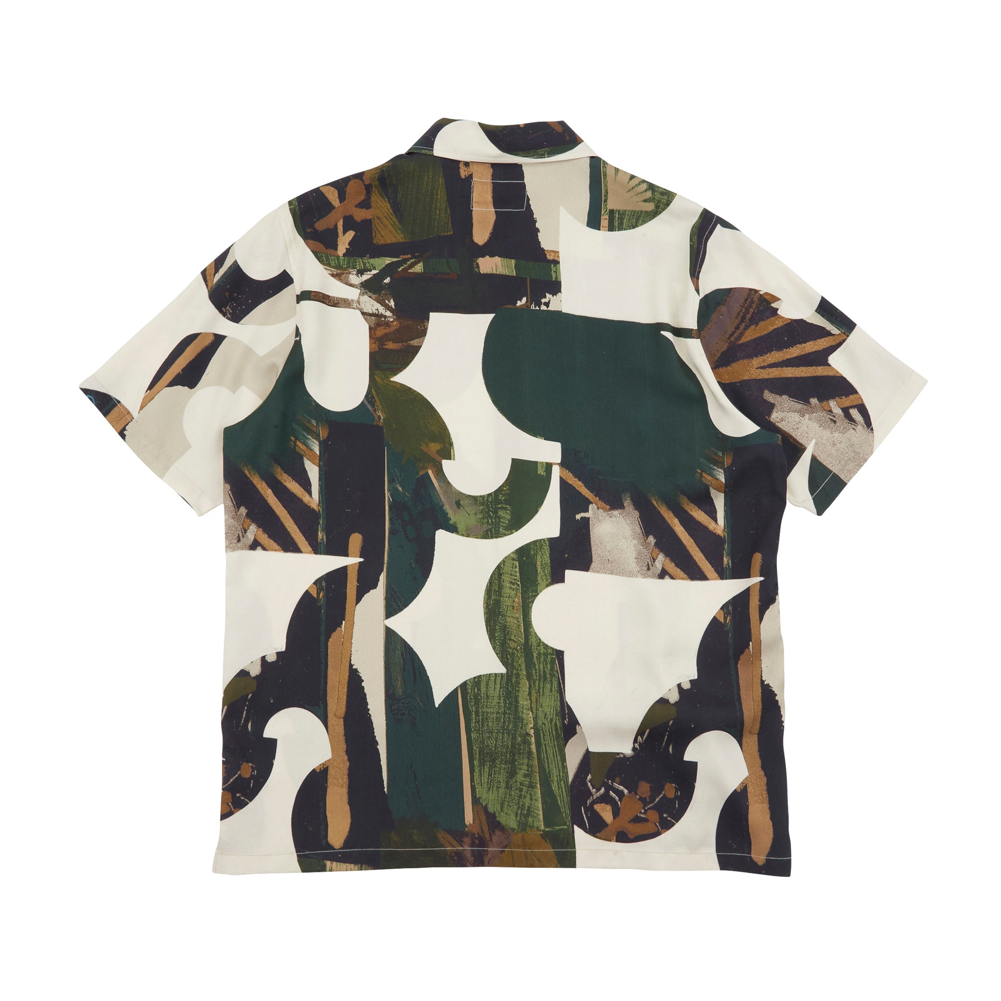 Gabe Shirt - Cutout Print Olive Multi-Folk-W2 Store