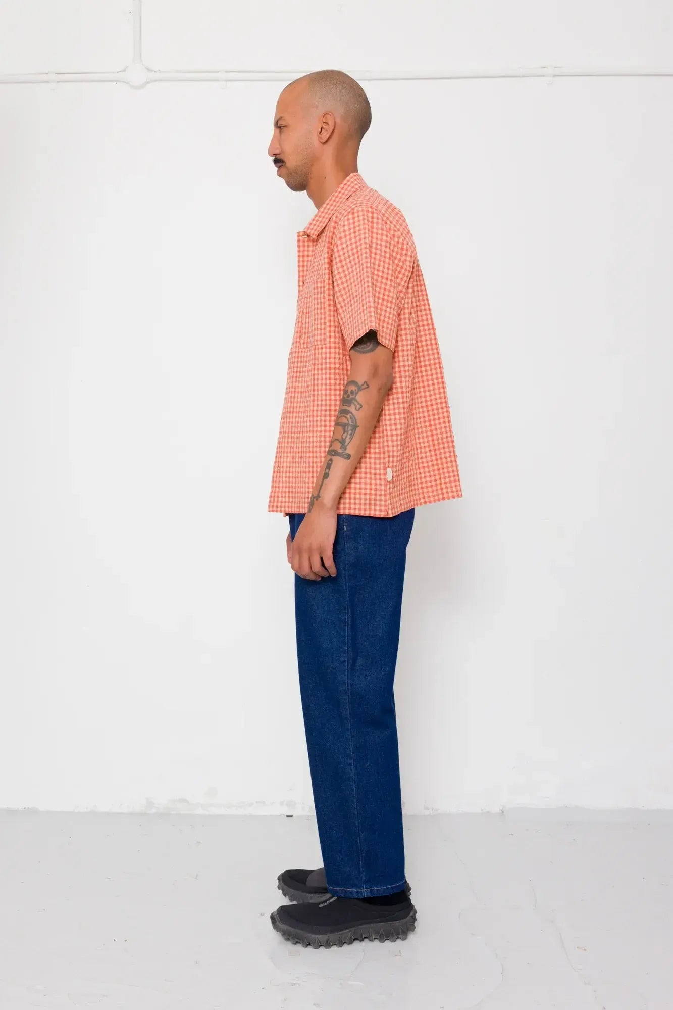 Gabe Shirt - Red Oxide Textured Check-Folk-W2 Store