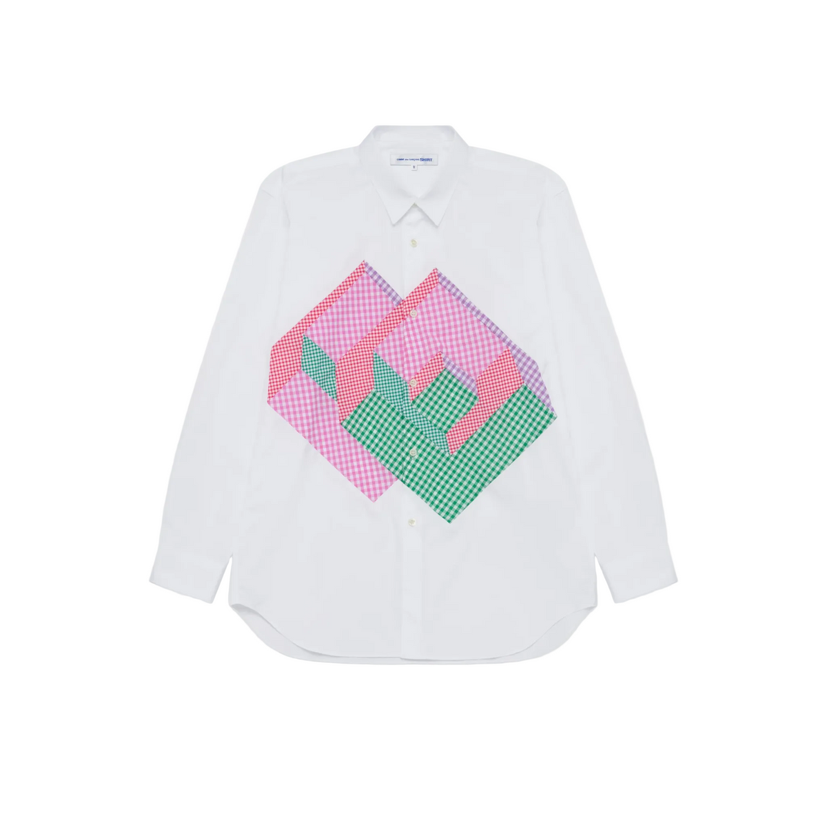Geometric Check Pattern Shirt - White-Comme des Garçons Shirt-W2 Store