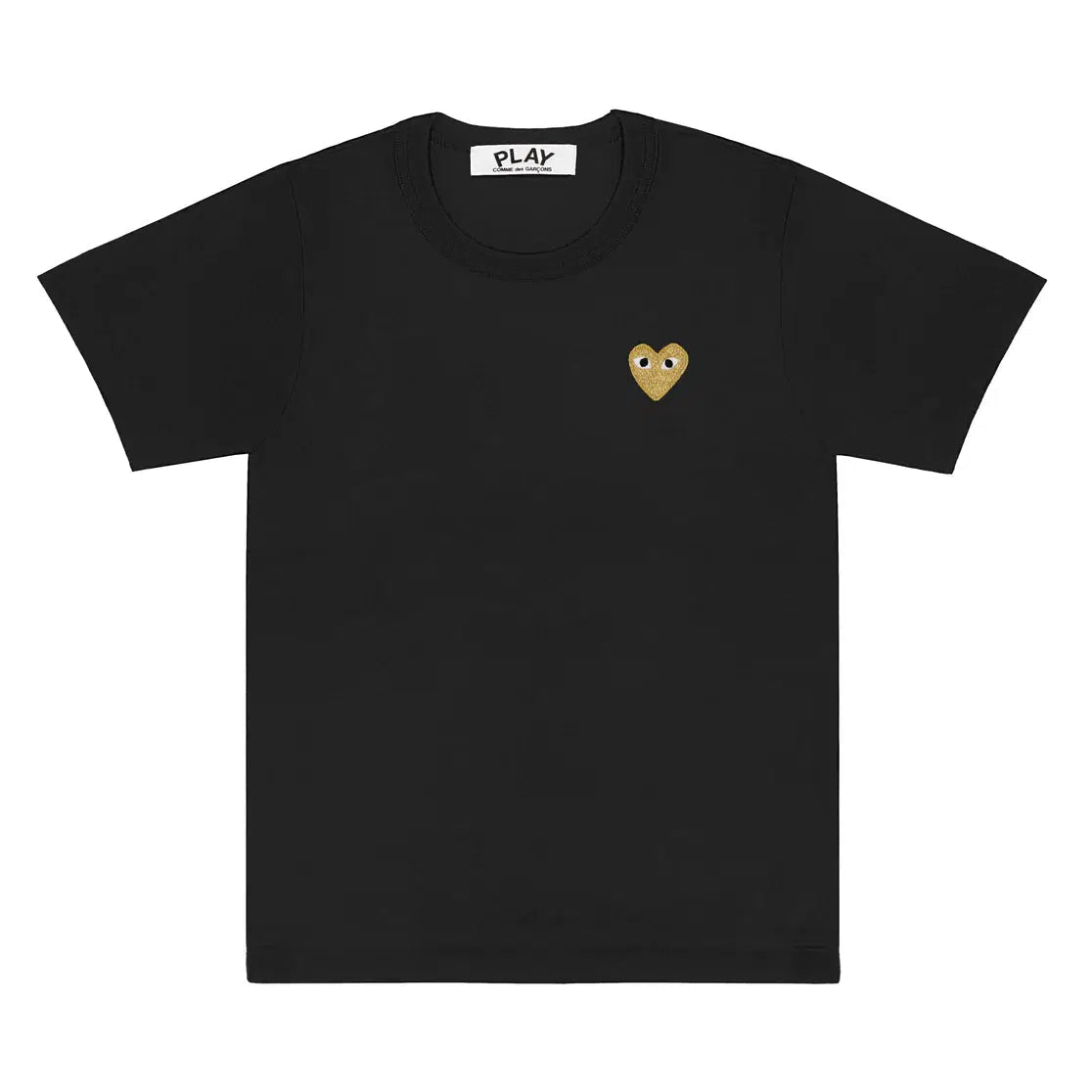 Gold Heart Short Sleeve T Shirt - Black-Comme des Garçons Play-W2 Store