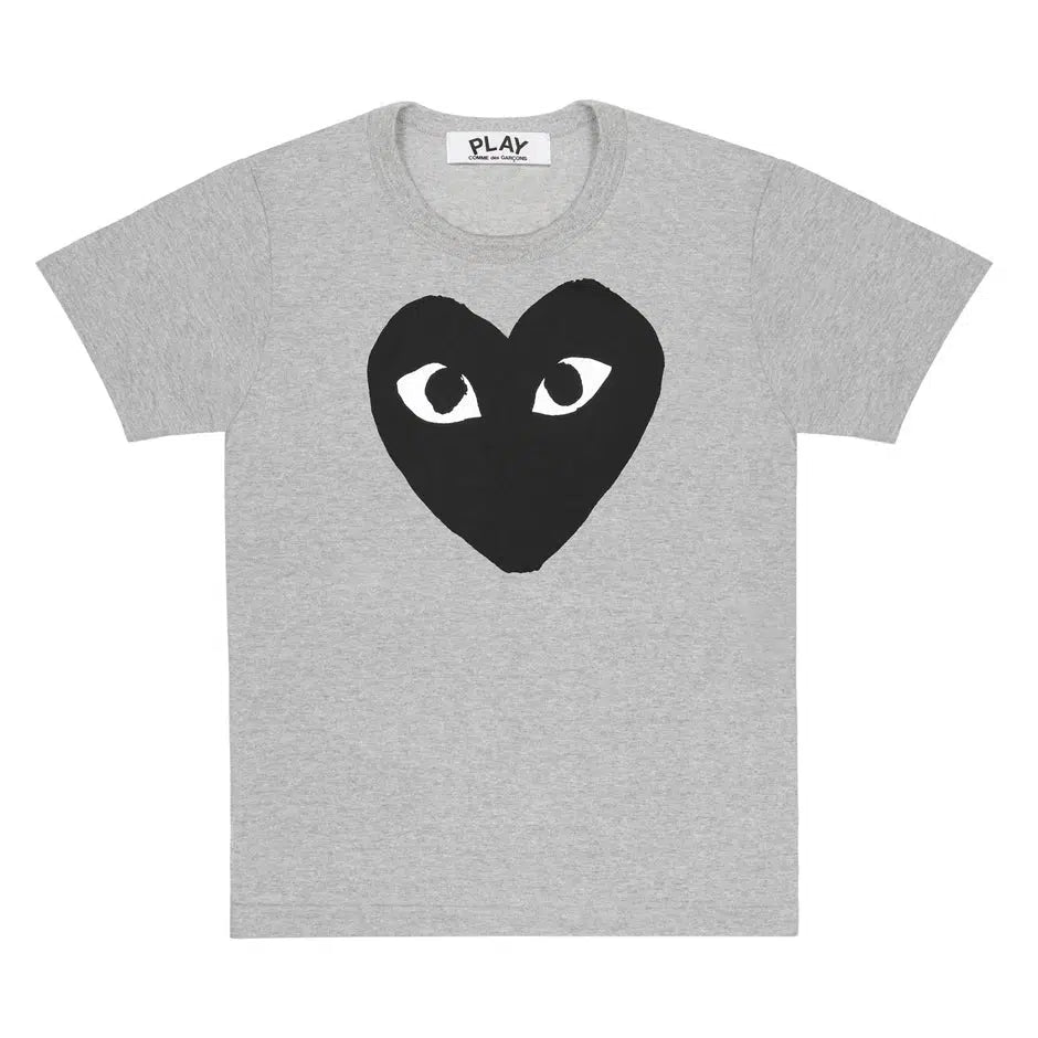 Graphic Black Heart Short Sleeve T Shirt - Grey-Comme des Garçons Play-W2 Store