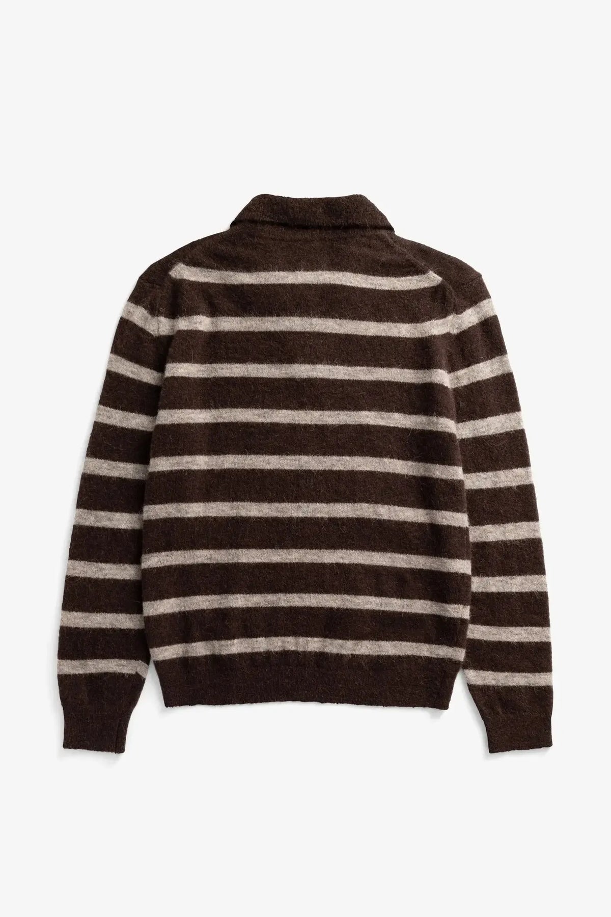 Gudme Baby Alpaca Stripe Polo - Delicioso Brown-Norse Projects-W2 Store