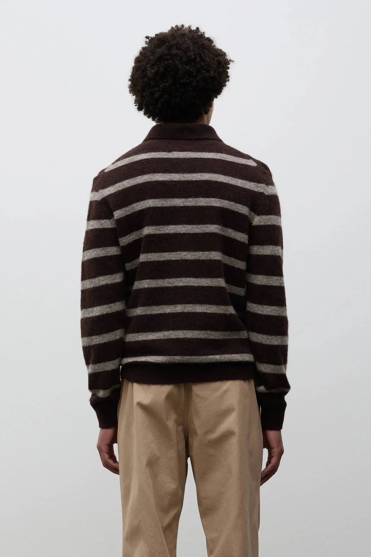 Gudme Baby Alpaca Stripe Polo - Delicioso Brown-Norse Projects-W2 Store