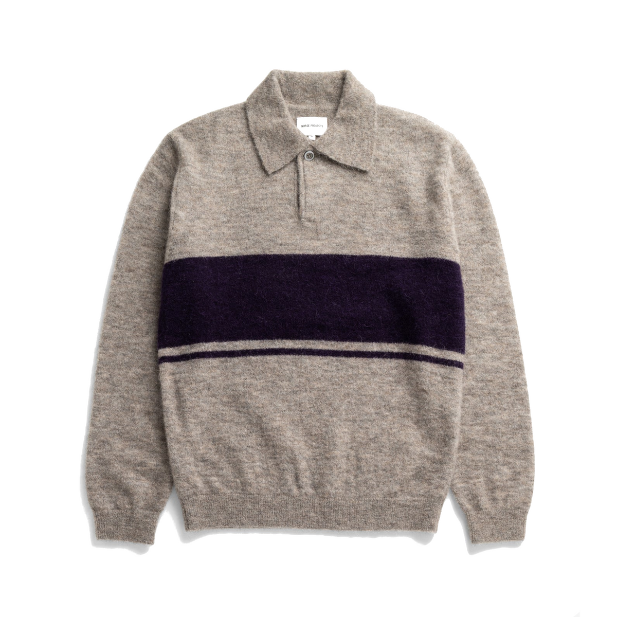 Gudme Baby Alpaca Stripe Polo - Walnut-Norse Projects-W2 Store