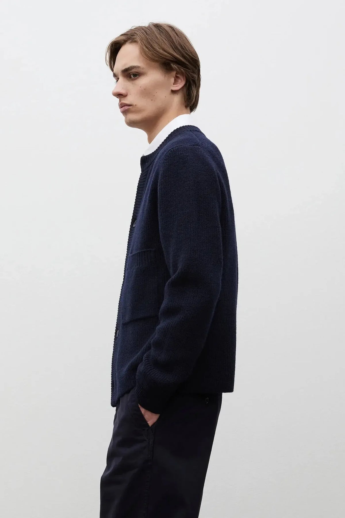 Gullverket Cotton Wool Rib Cardigan - Dark Navy-Norse Projects-W2 Store