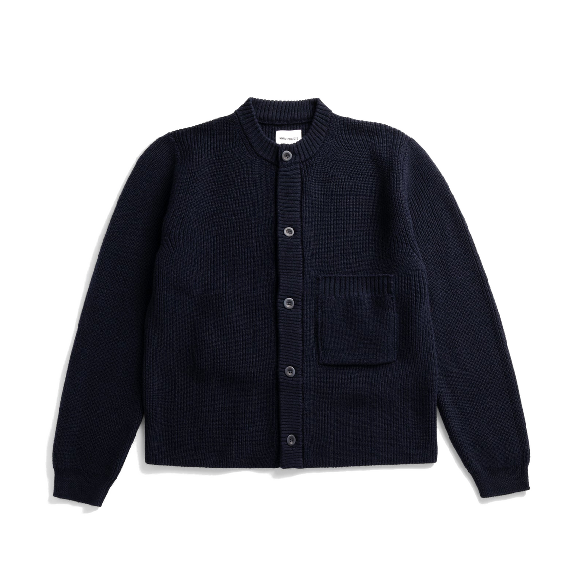 Gullverket Cotton Wool Rib Cardigan - Dark Navy-Norse Projects-W2 Store