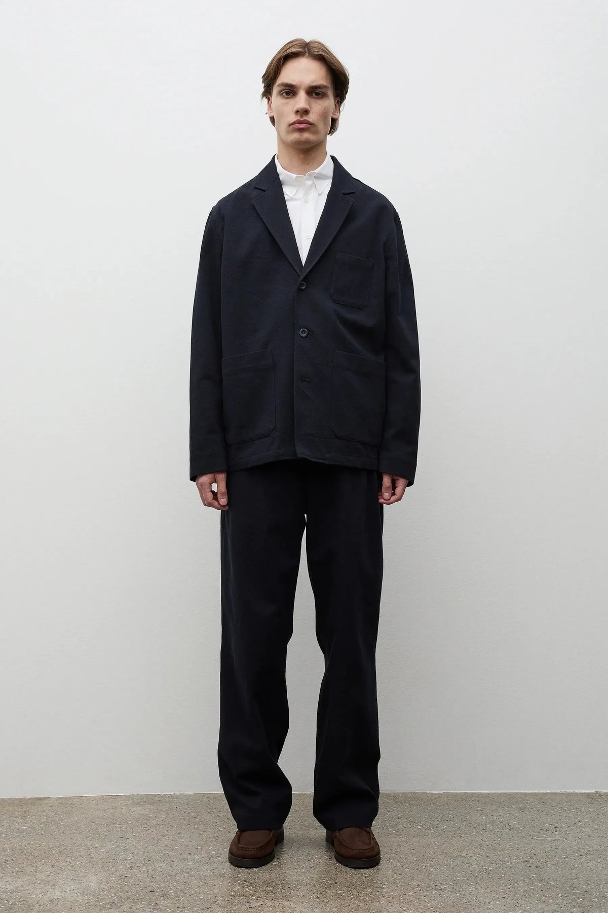Hengifoss High Waist Cotton Wool Twill Trouser - Dark Navy-Norse Projects-W2 Store